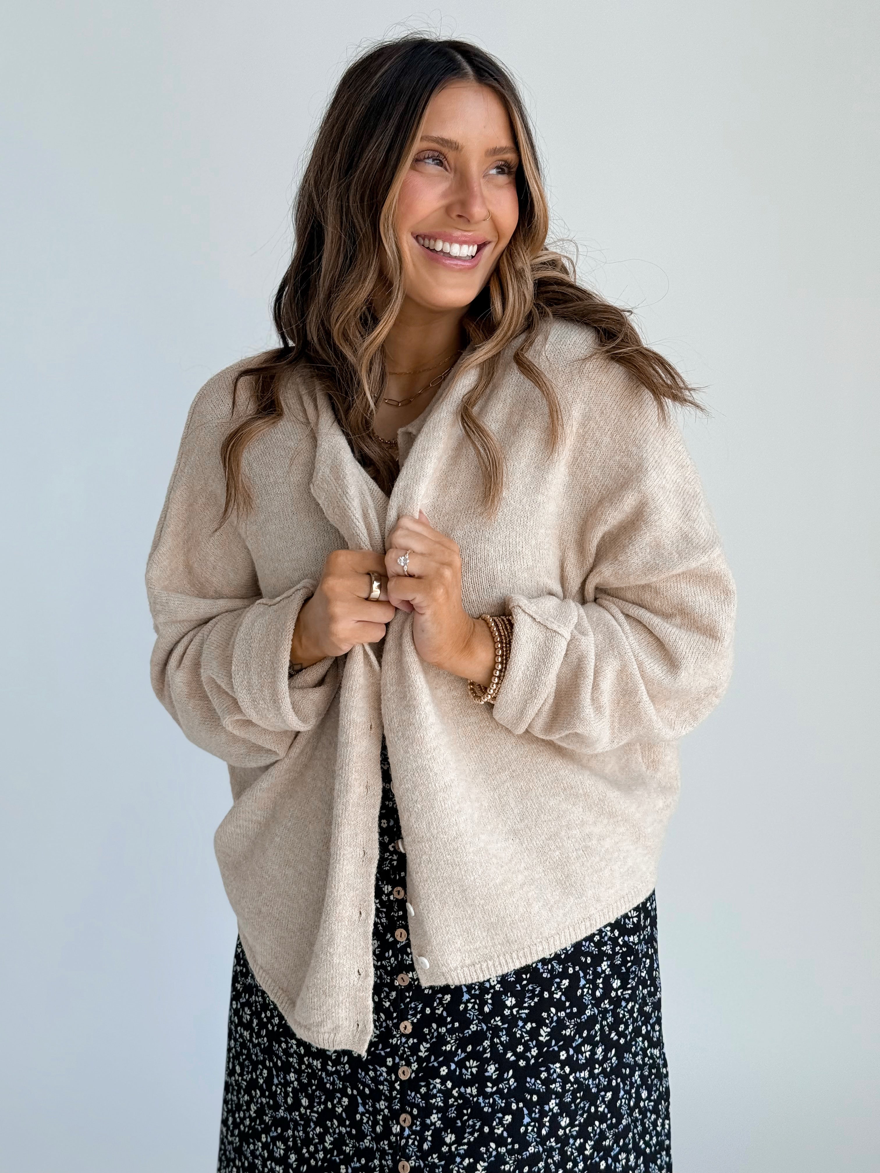 Simone Cardigan - NATURAL - willows clothing Cardigan