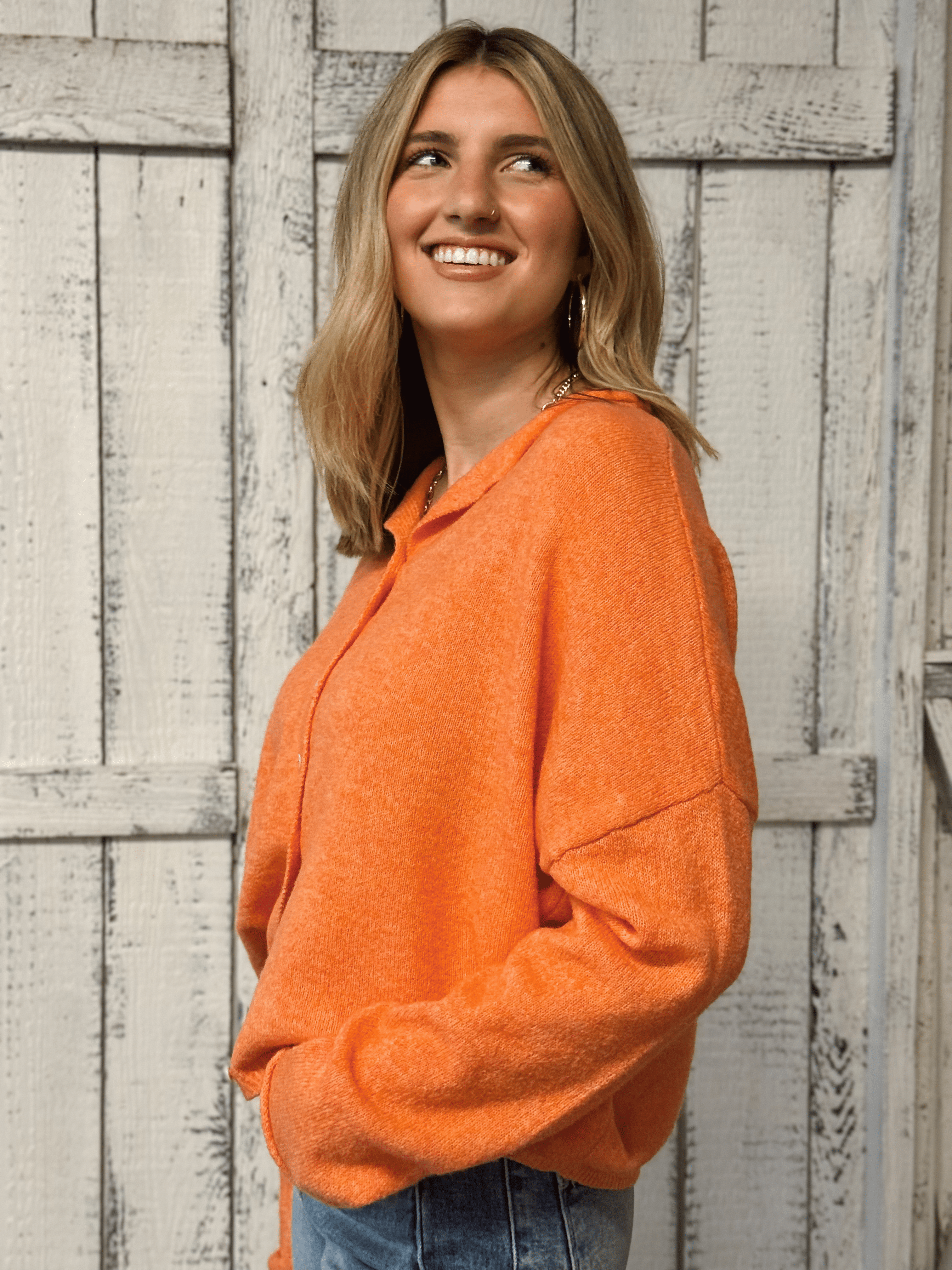 Simone Cardigan - ORANGE - willows clothing Cardigan