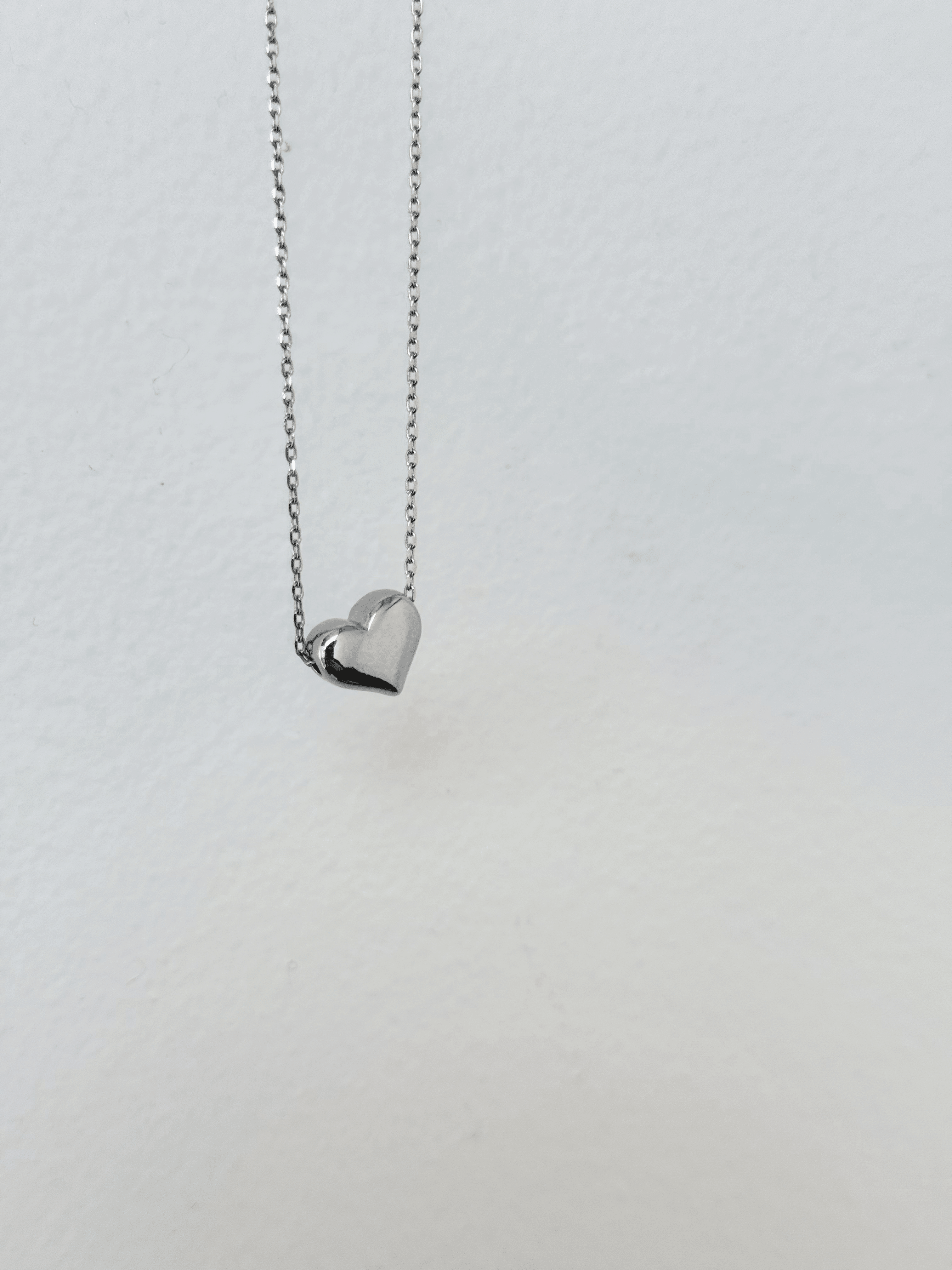 Simple Heart Necklace - SILVER - willows clothing NECKLACE