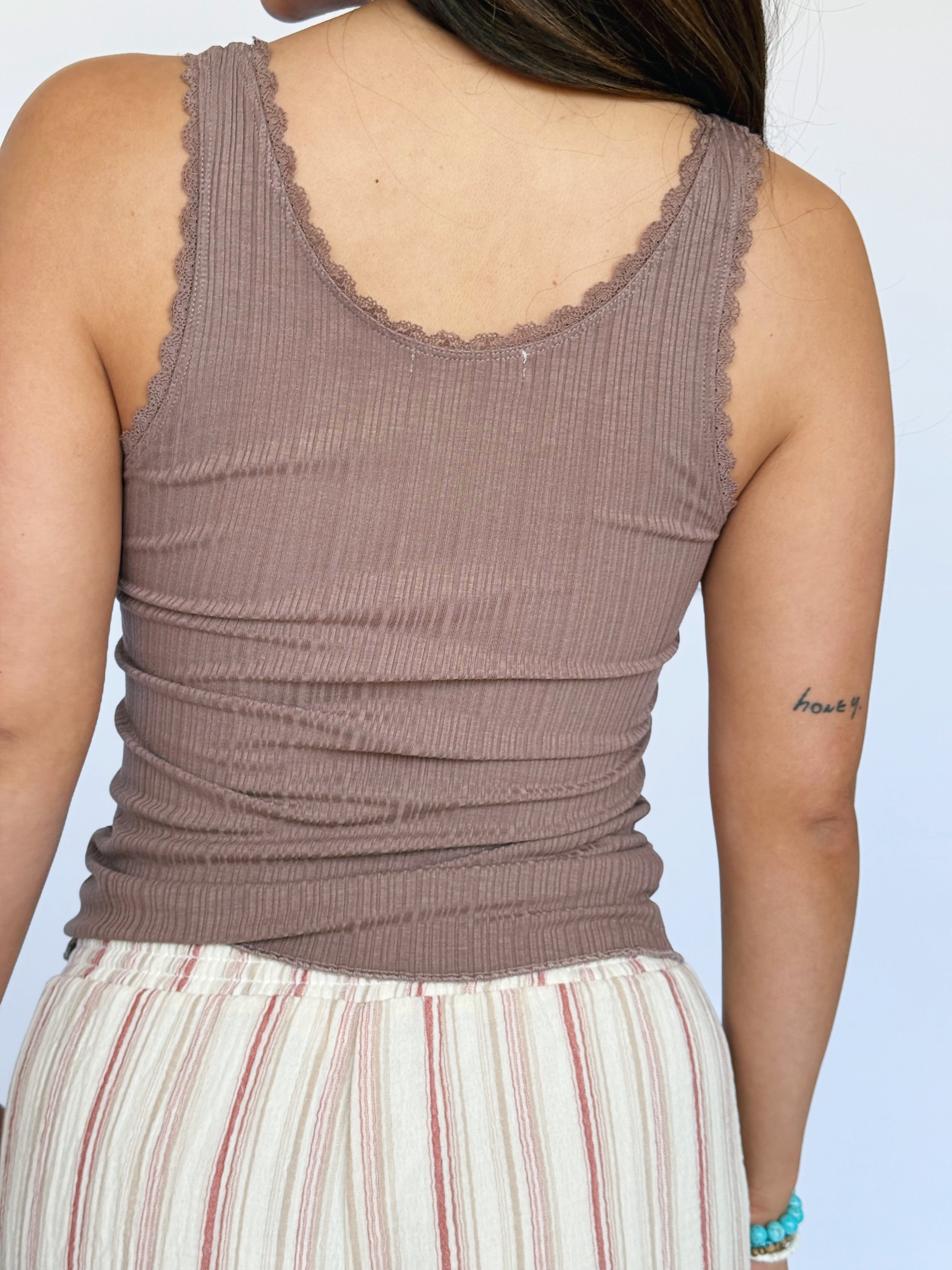 Simply Sweet Tank - COCOA - willows clothing TANK