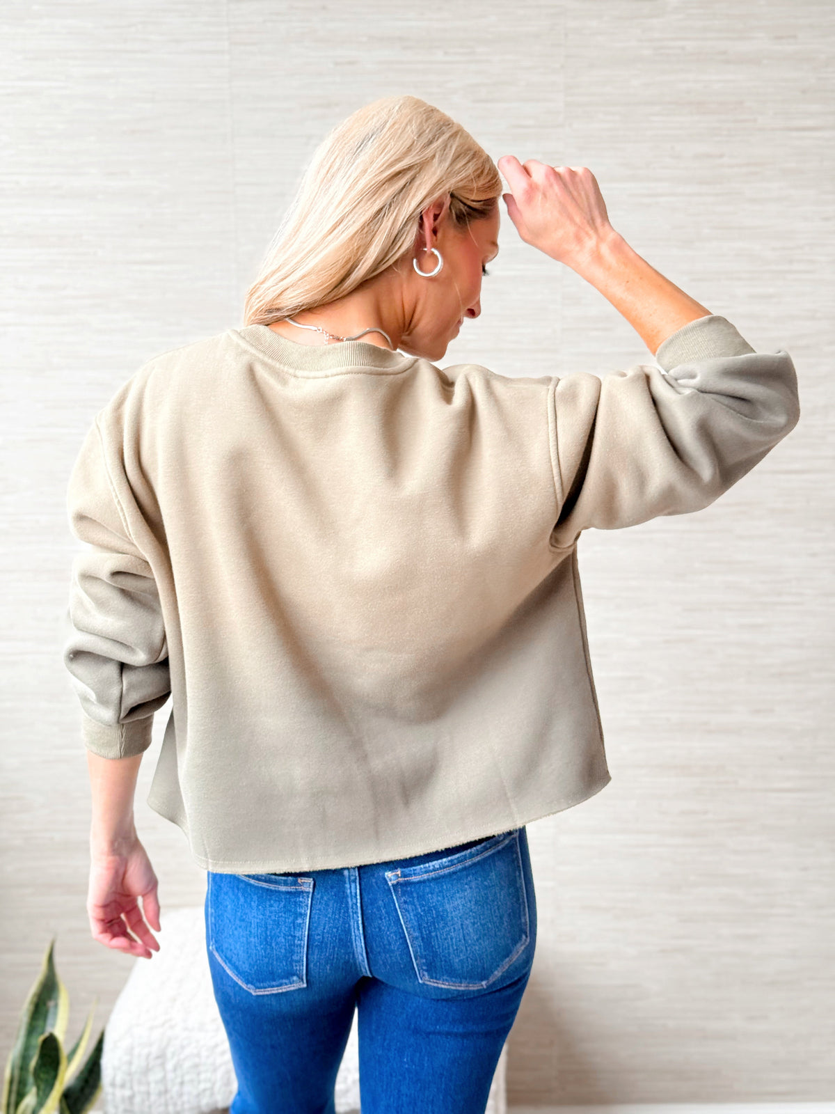 Slow Sunday Sweatshirt - OLIVE - willows clothing JACKET