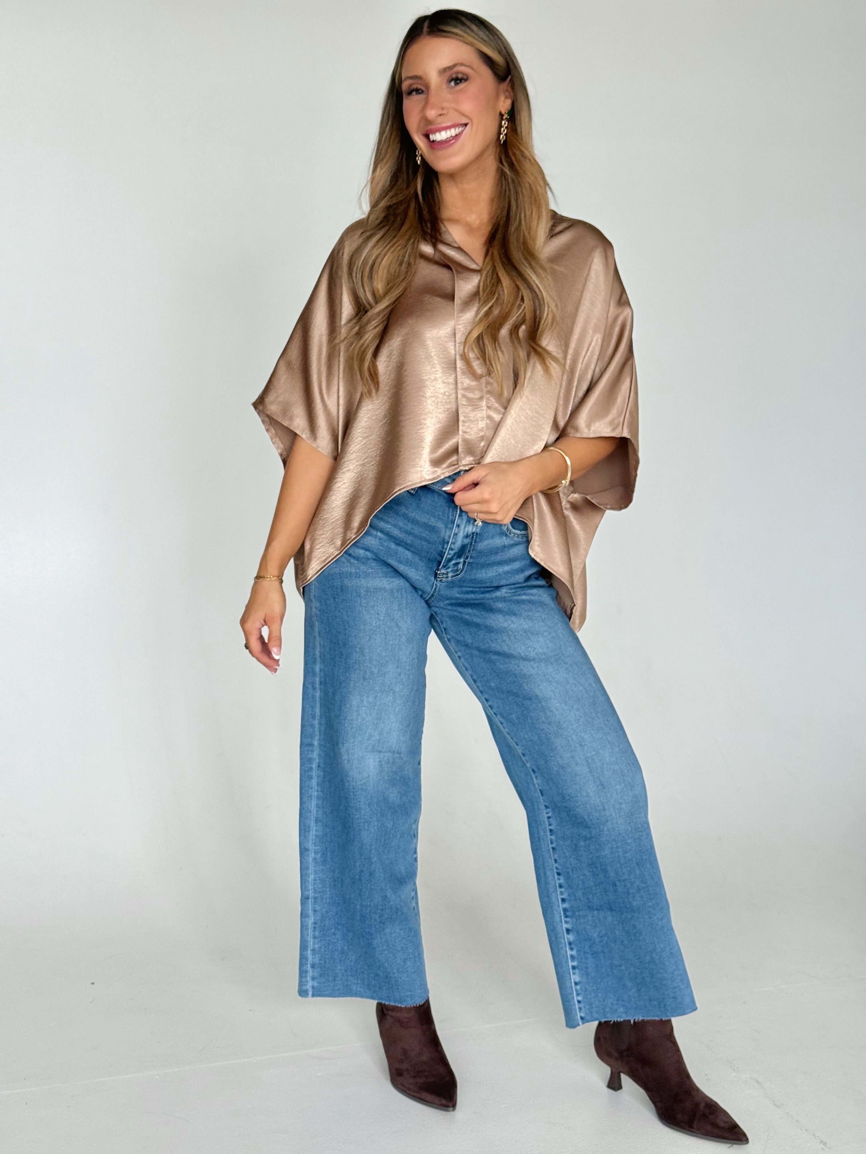 Soirée Blouse - TAUPE - willows clothing BLOUSE