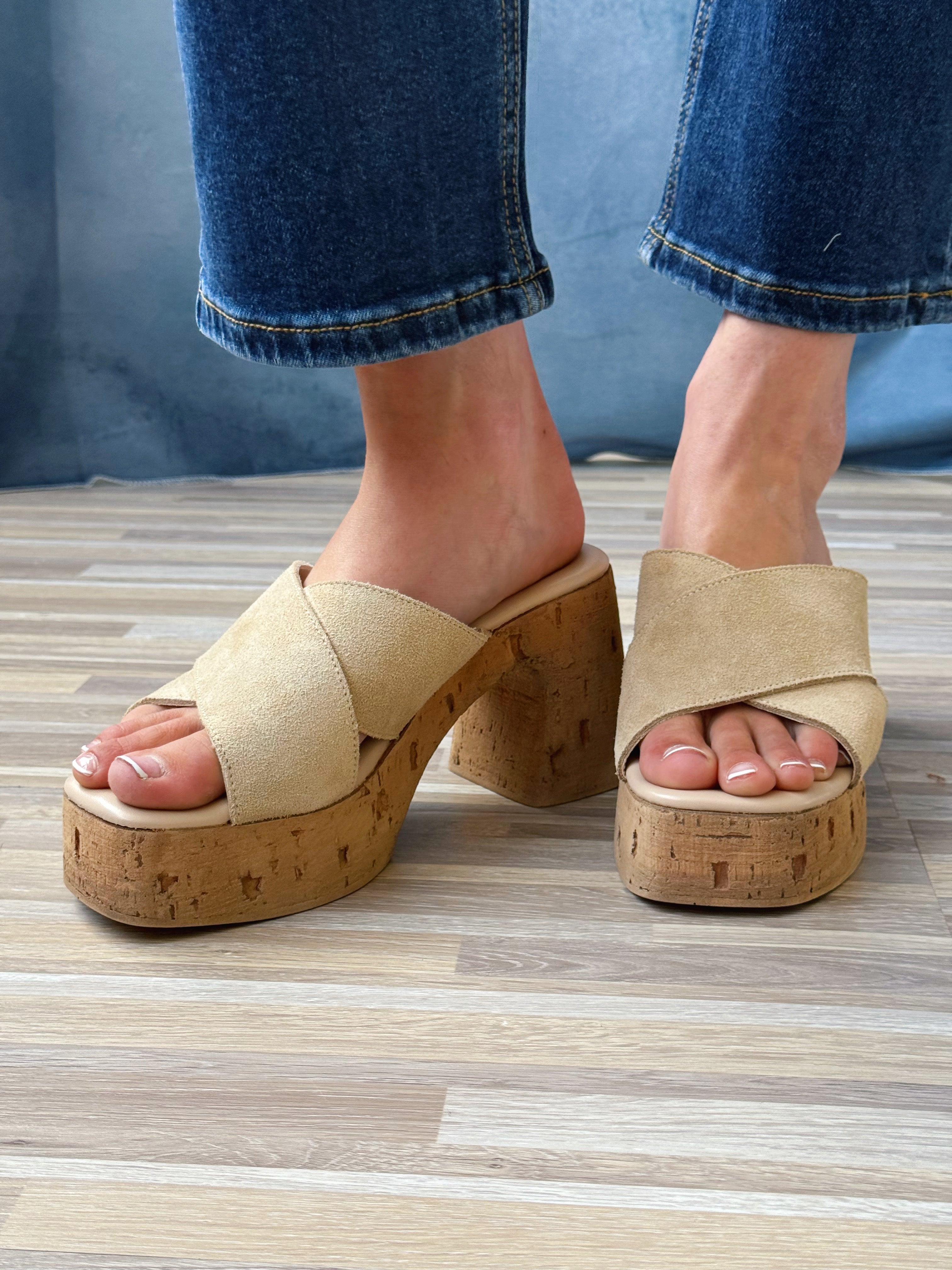 Soriah Heels - SAND - willows clothing SANDALS