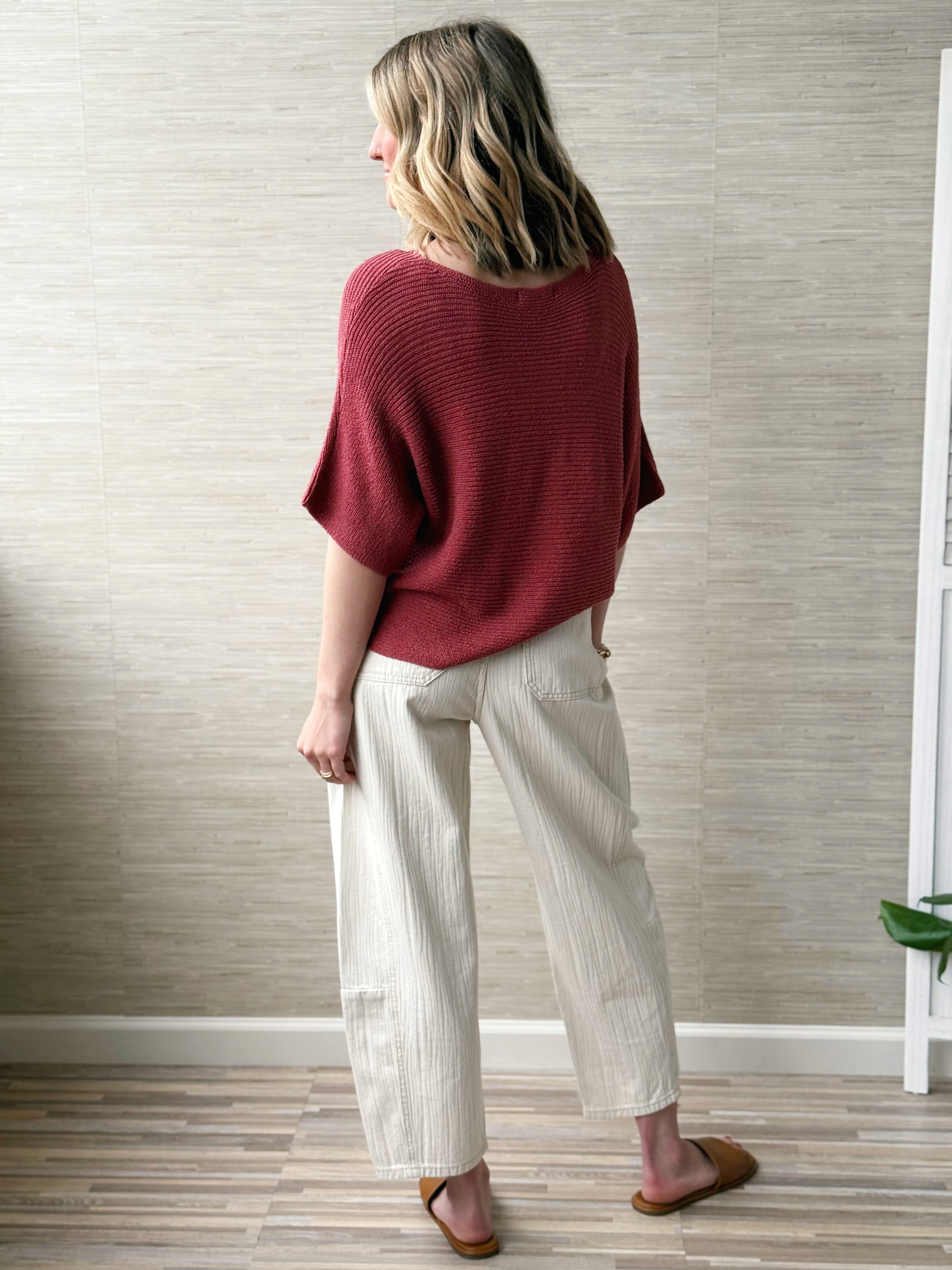 Spring Tide Sweater - DEEP ROSE - willows clothing SWEATER