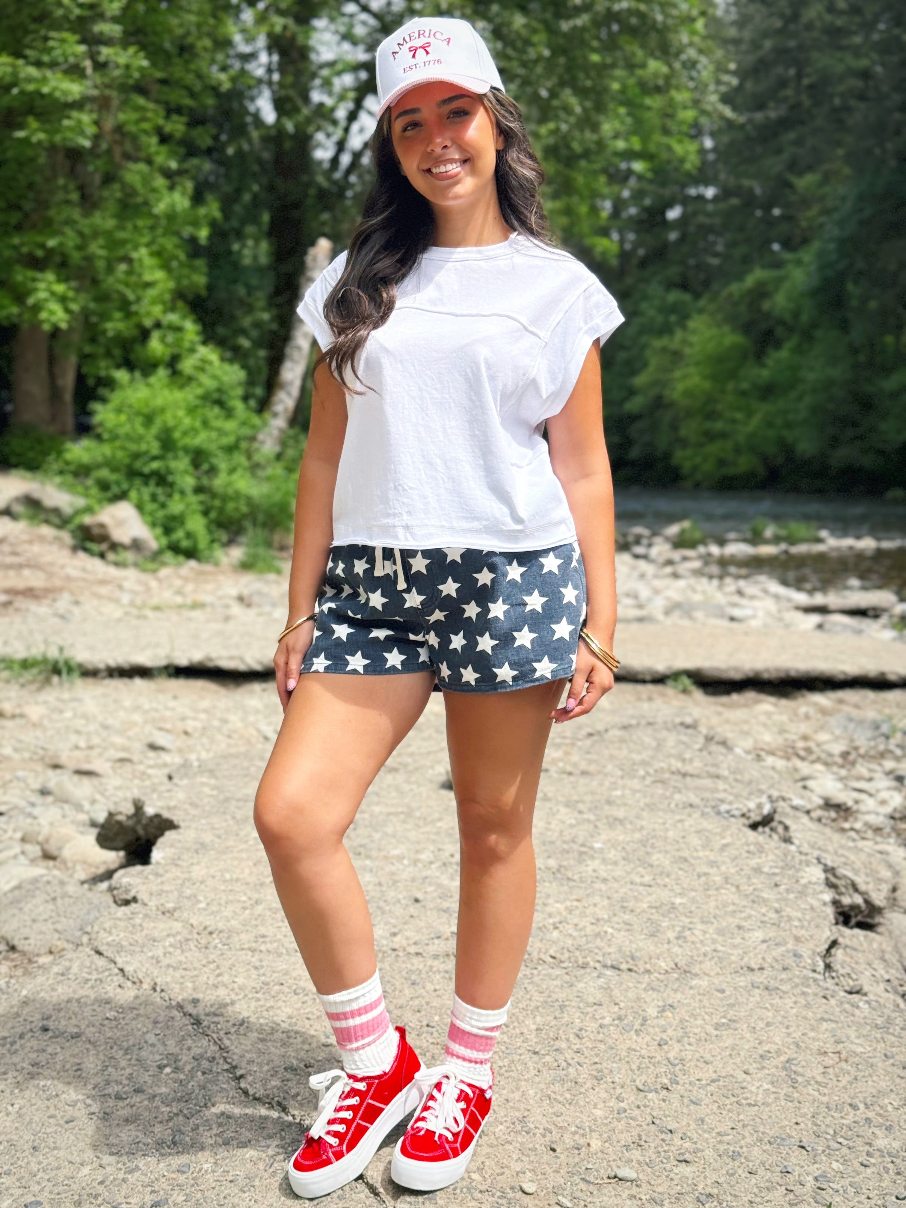 Star - Spangled Shorts - NAVY/WHITE - willows clothing SHORTS