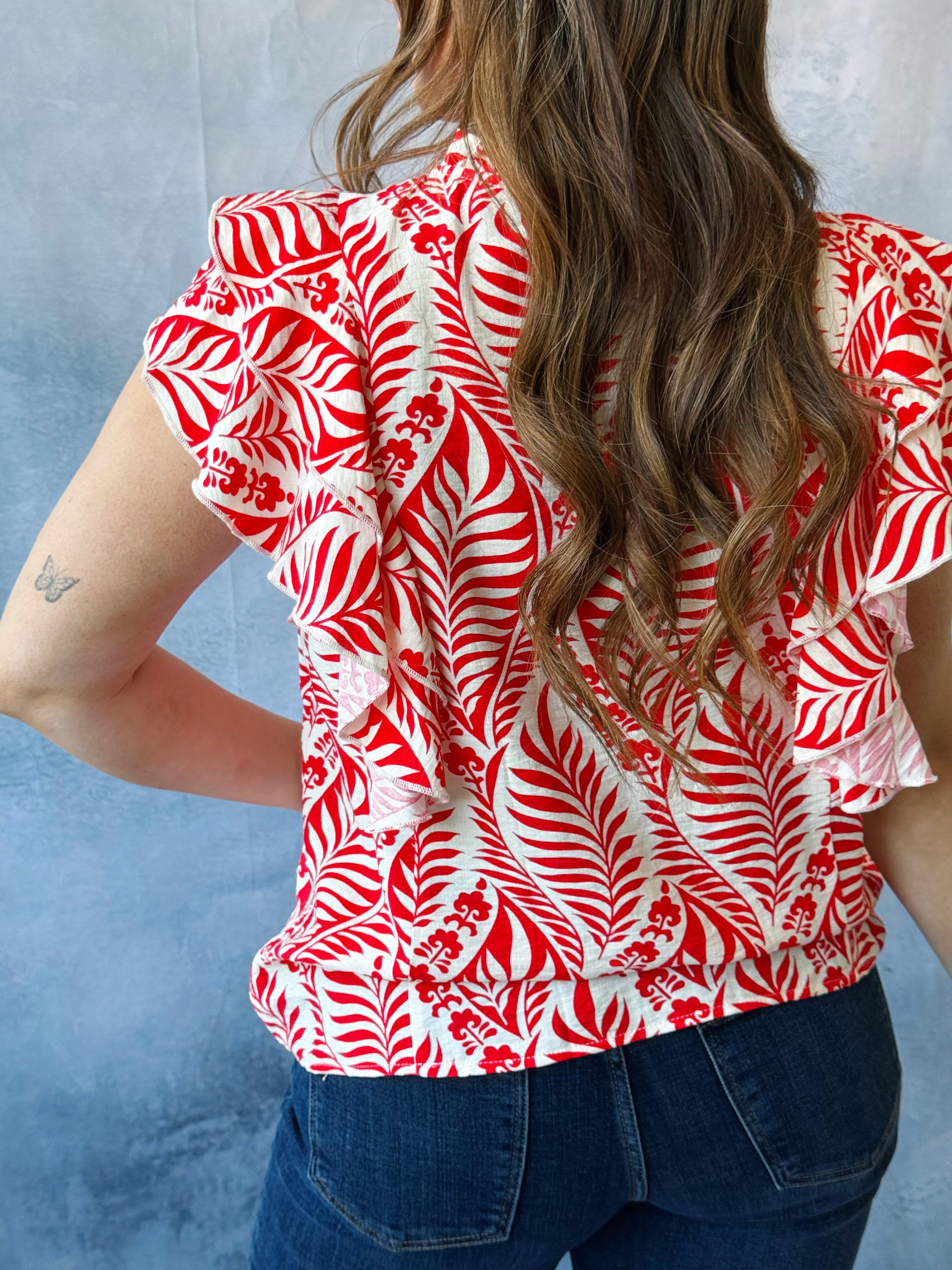 Stephanie Blouse - RED - willows clothing BLOUSE