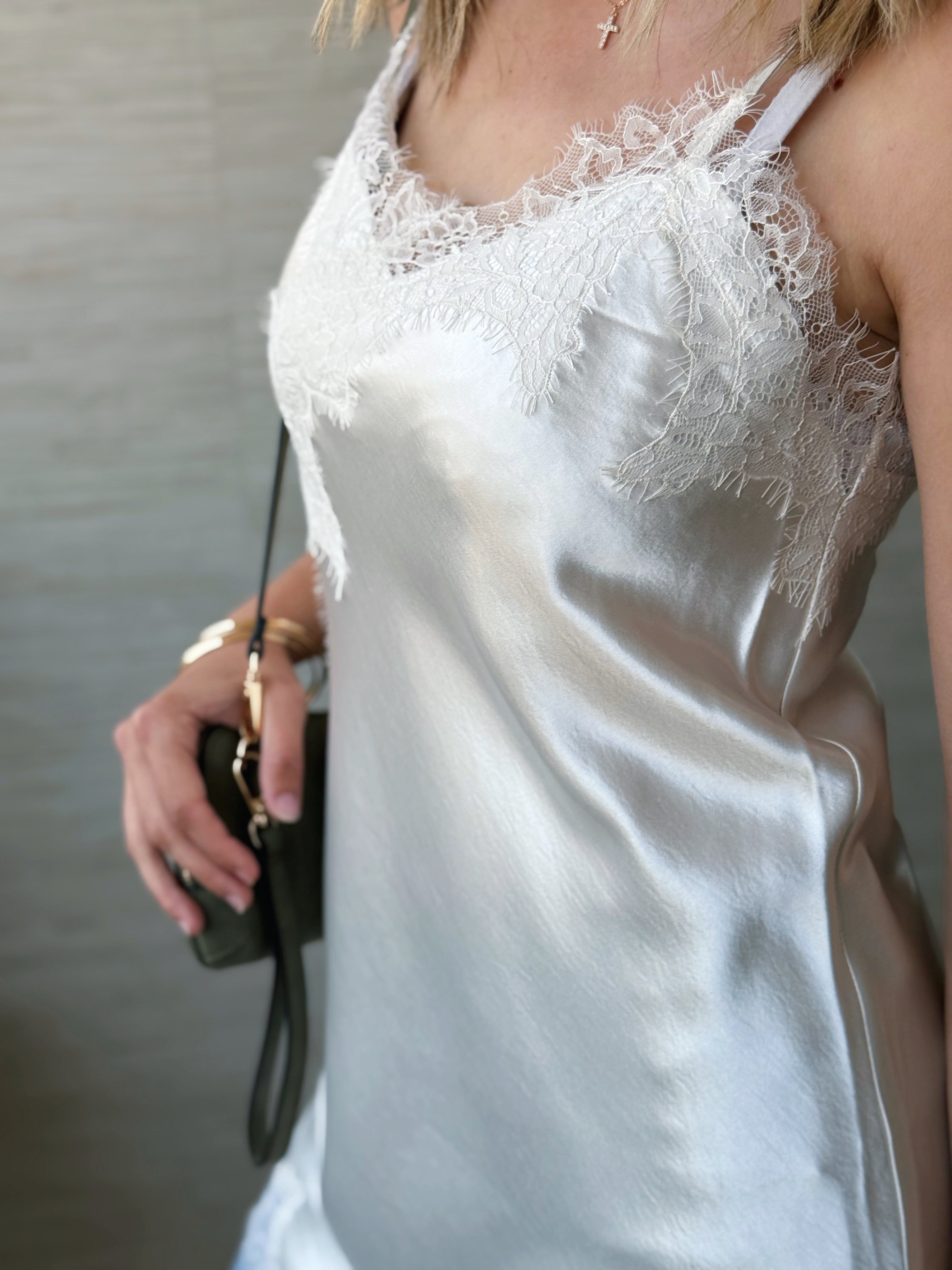 Stevie Lace Dress - CHAMPAGNE - willows clothing MIDI DRESS