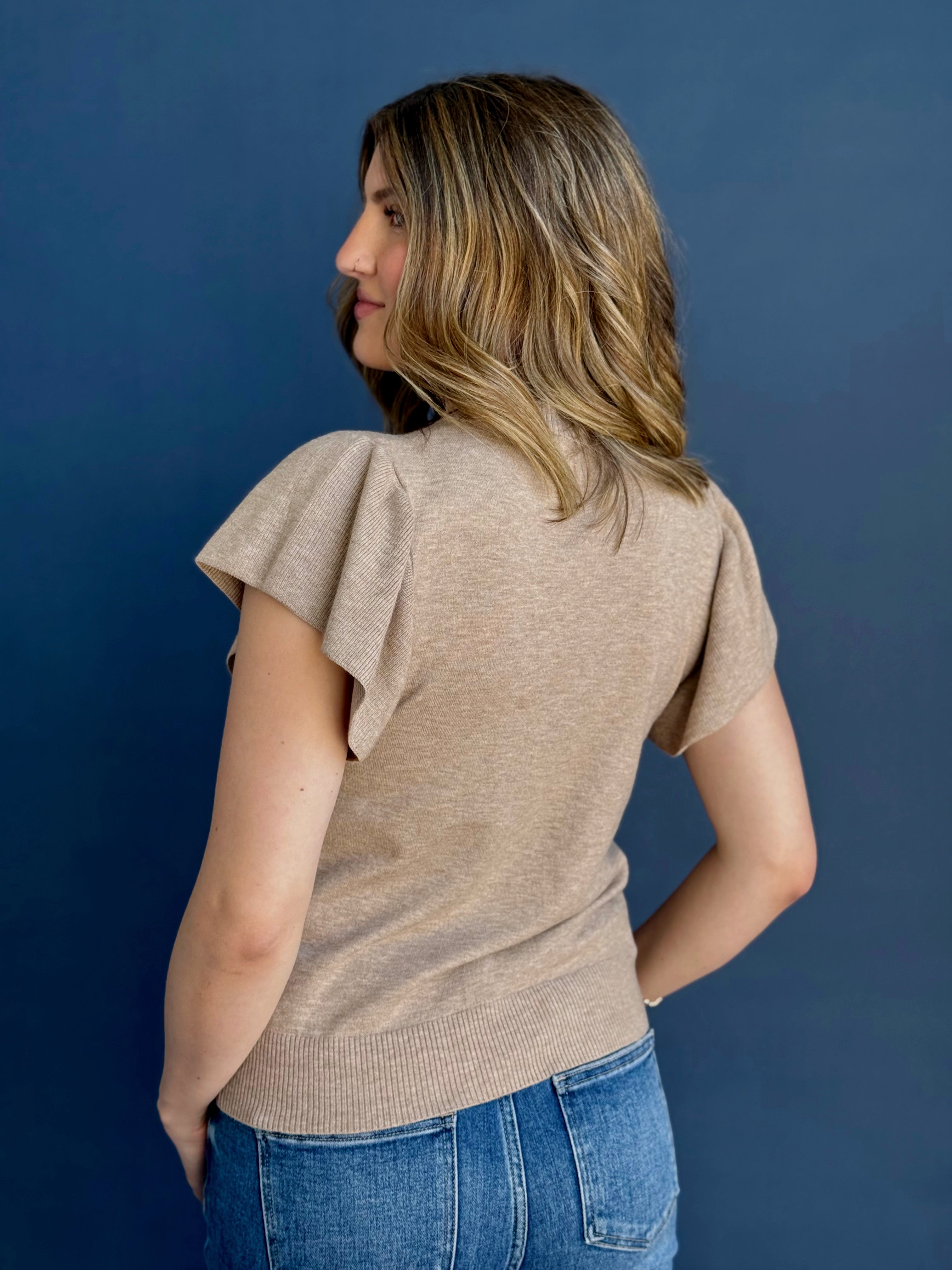 Study Date Sweater - TAUPE - willows clothing SWEATER