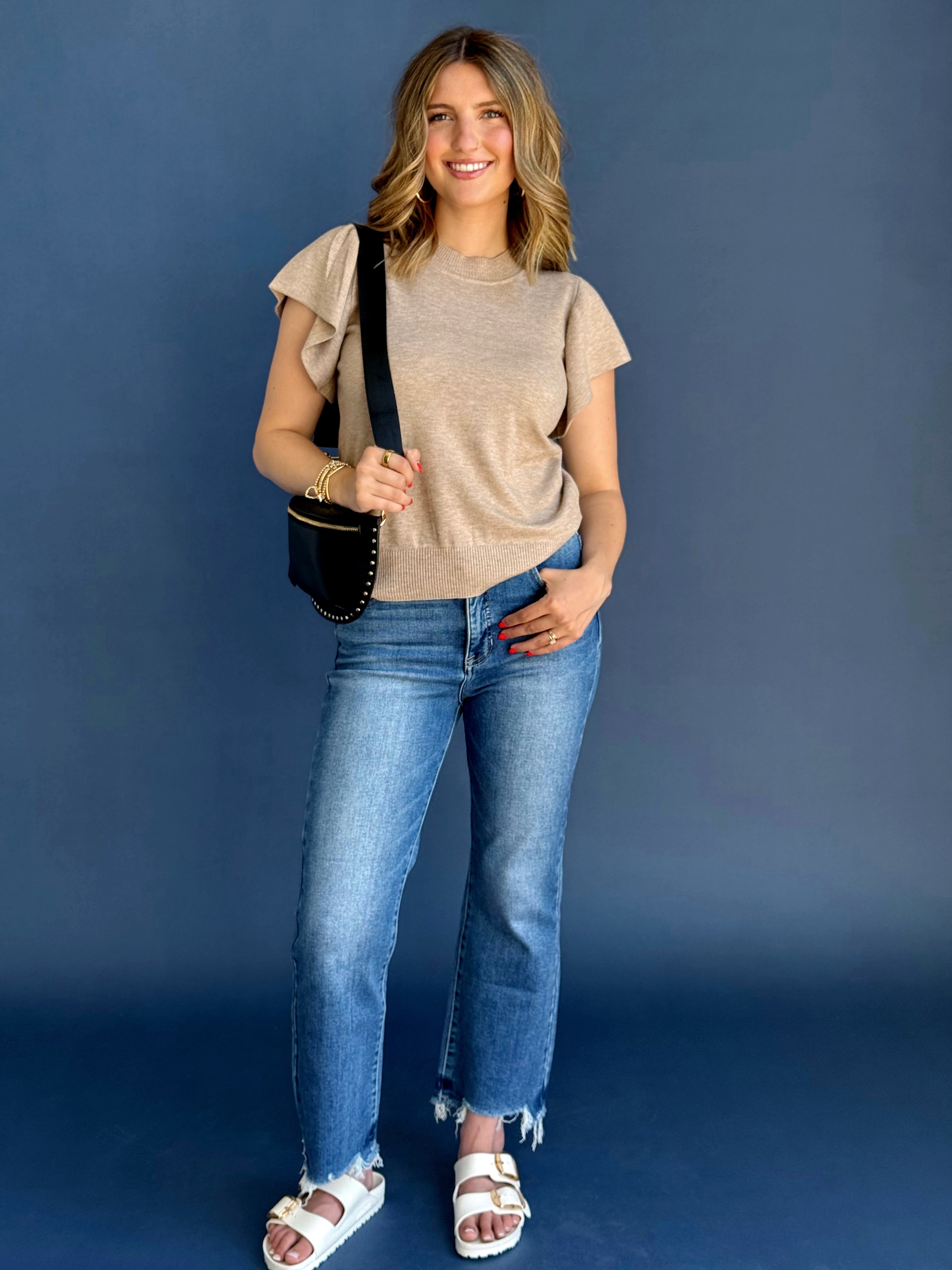 Study Date Sweater - TAUPE - willows clothing SWEATER