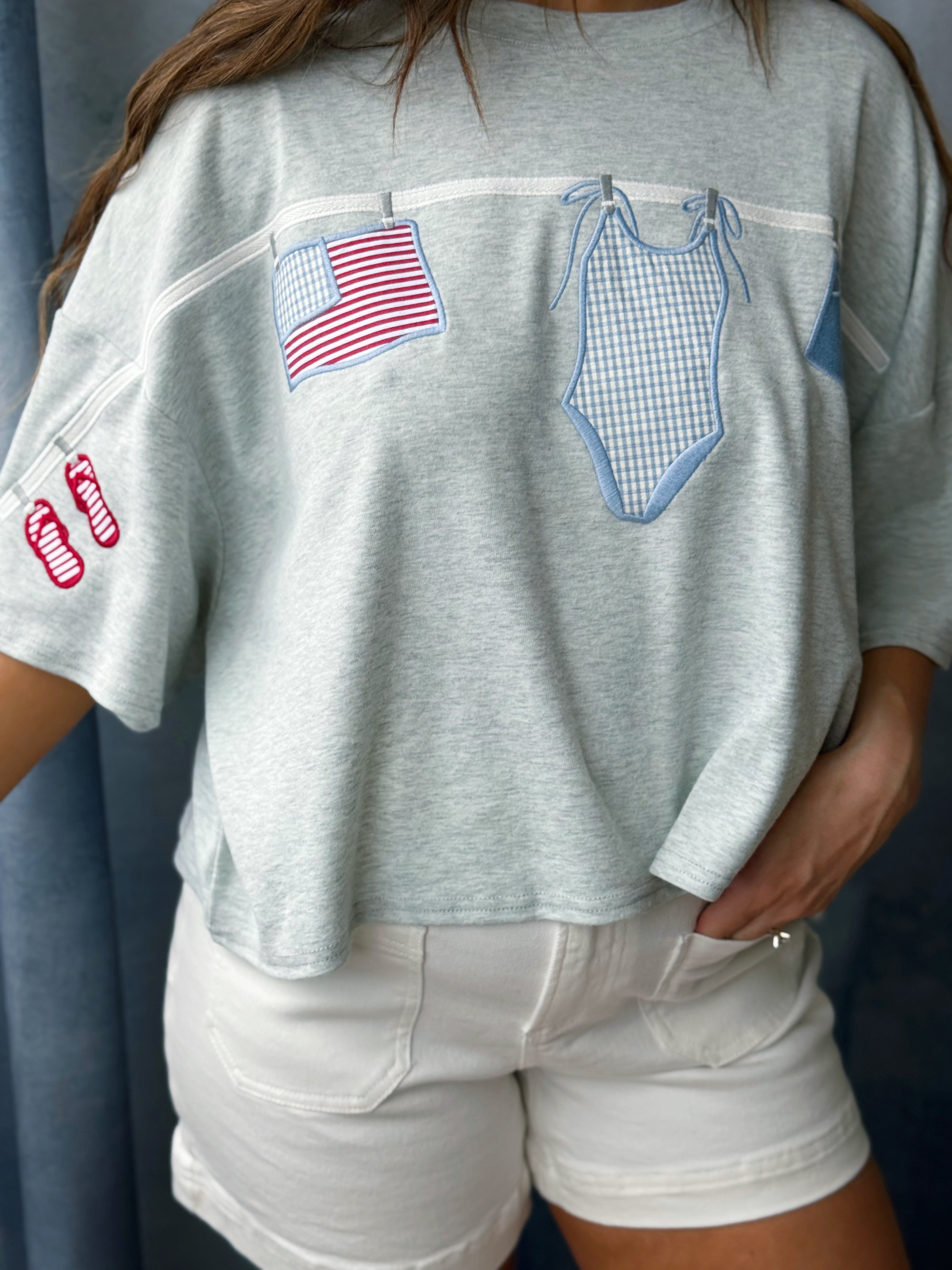 Summer in the USA Tee - MELANGE - willows clothing S/S SHIRT