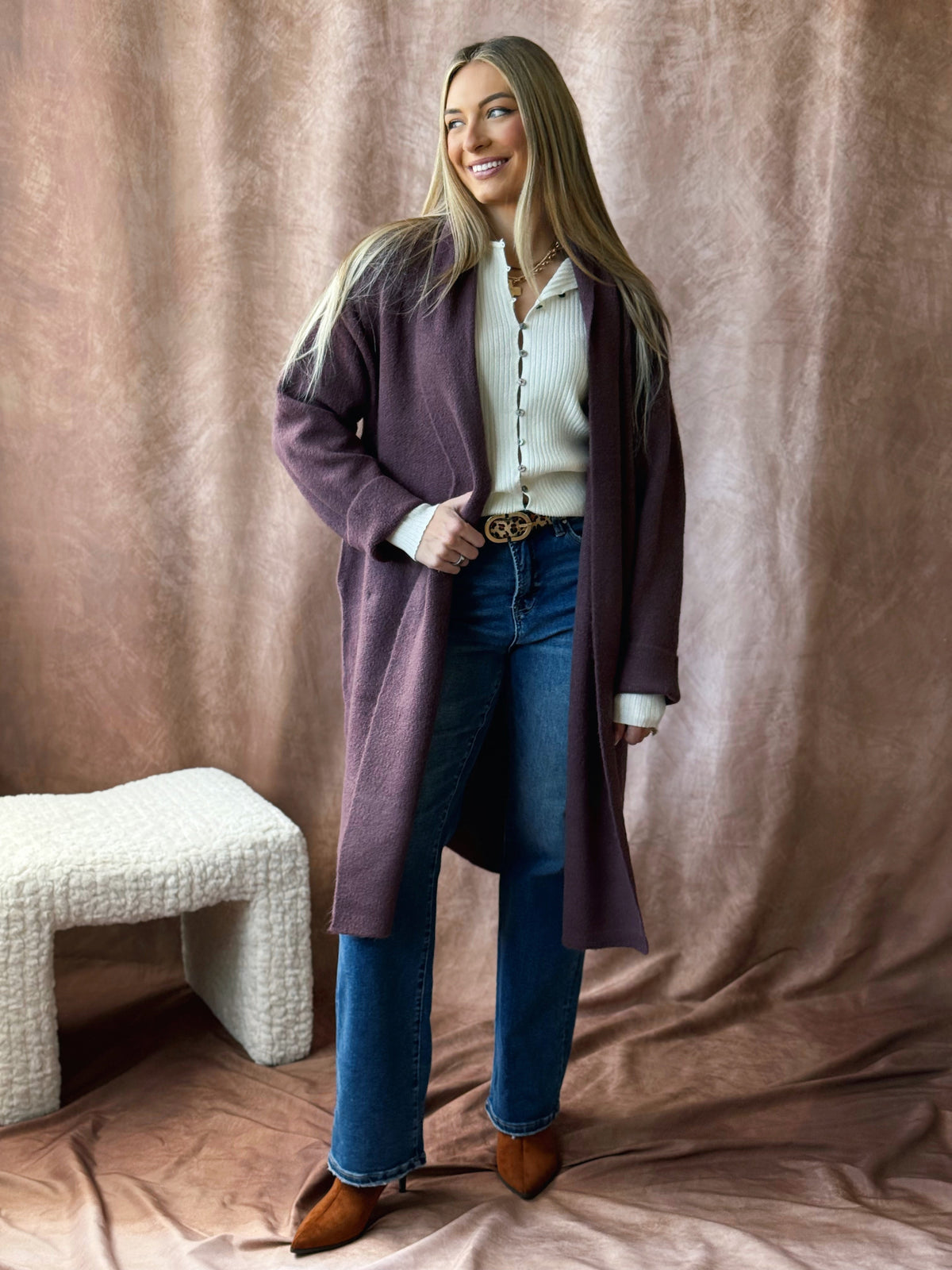 Sunday Market Cardigan- COCOA - willows clothing Cardigan