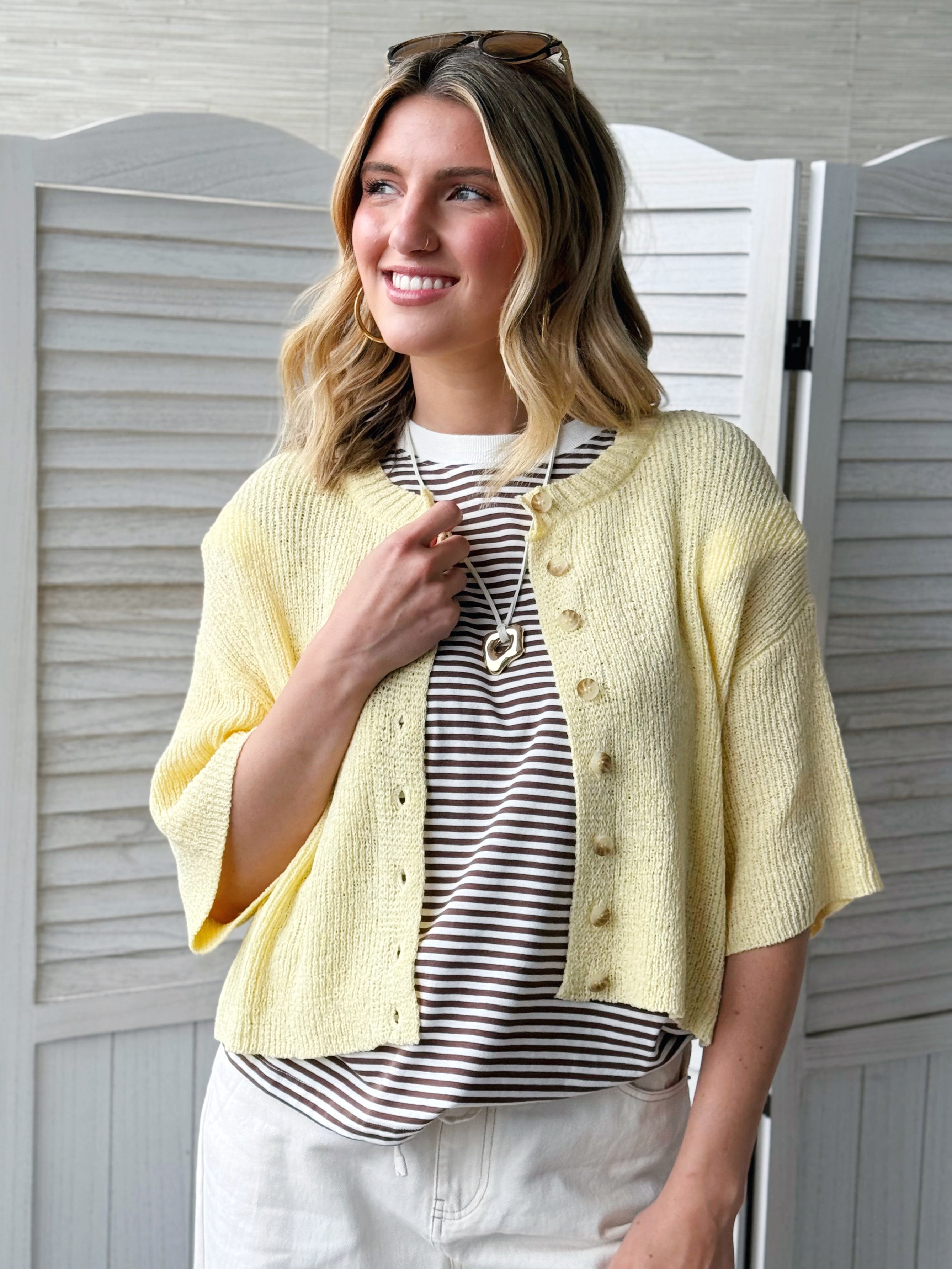 Sunny Cardigan - BUTTER YELLOW - willows clothing Cardigan