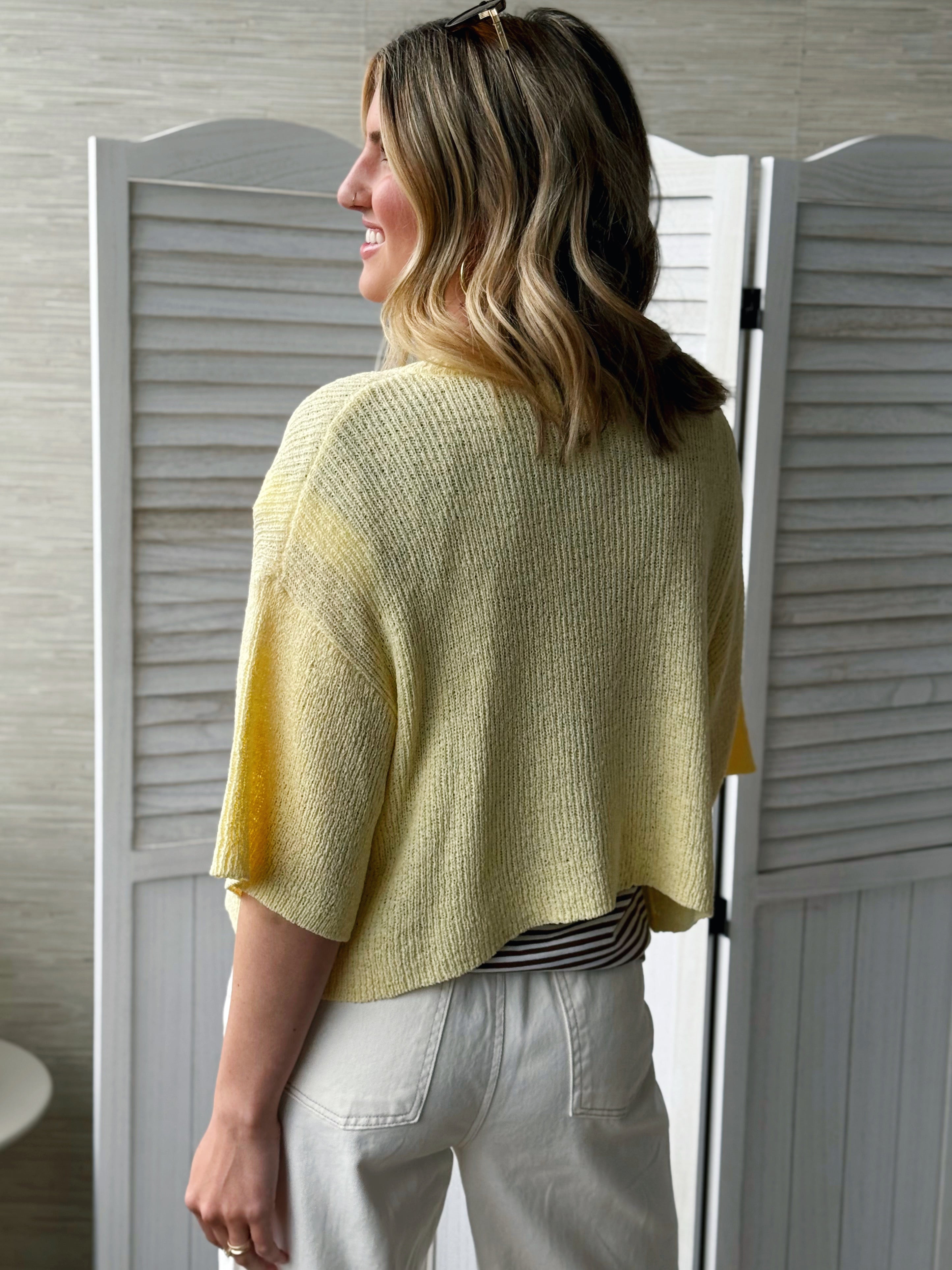 Sunny Cardigan - BUTTER YELLOW - willows clothing Cardigan