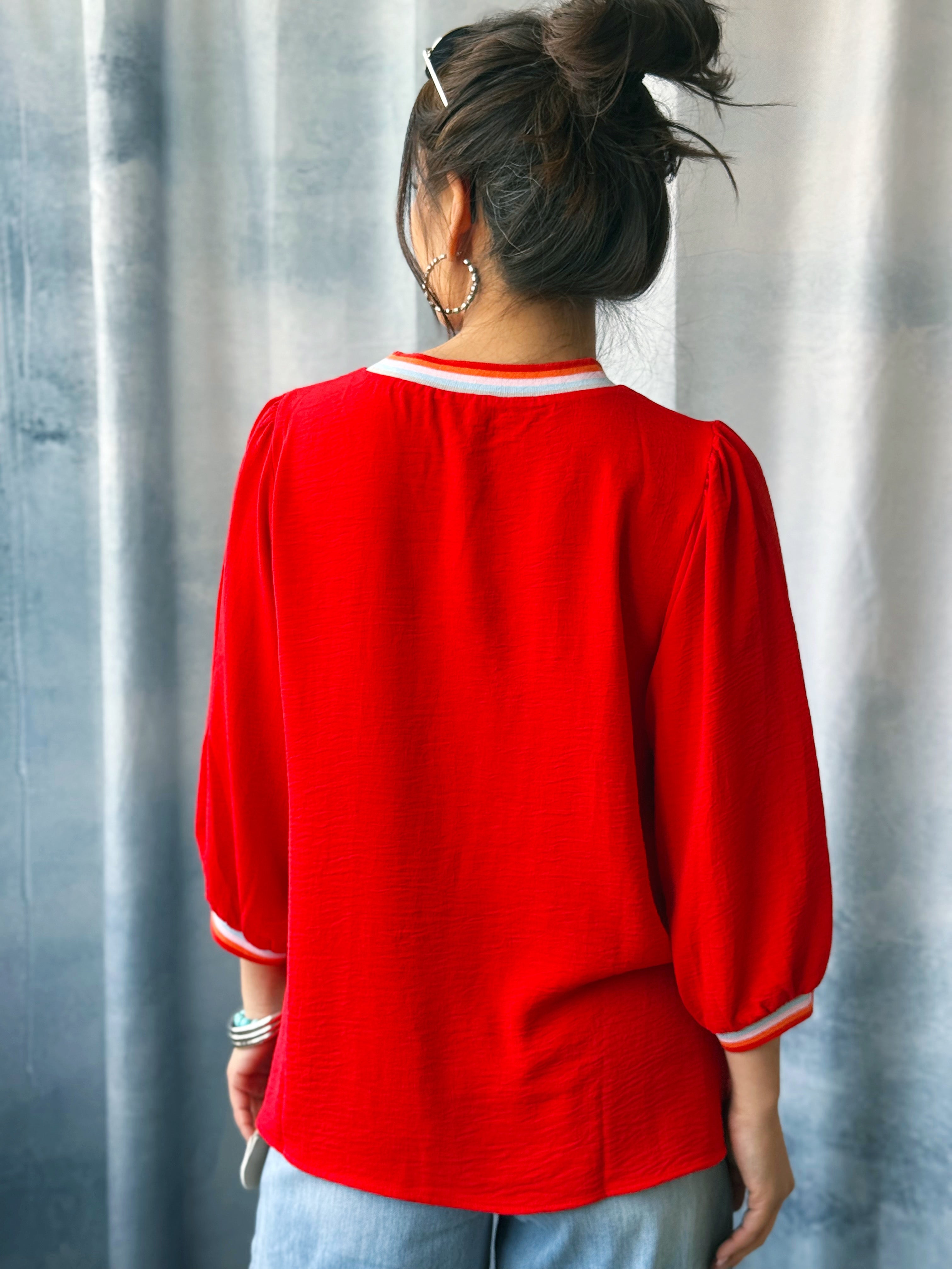 Sunrise Blouse - TOMATO RED - willows clothing BLOUSE