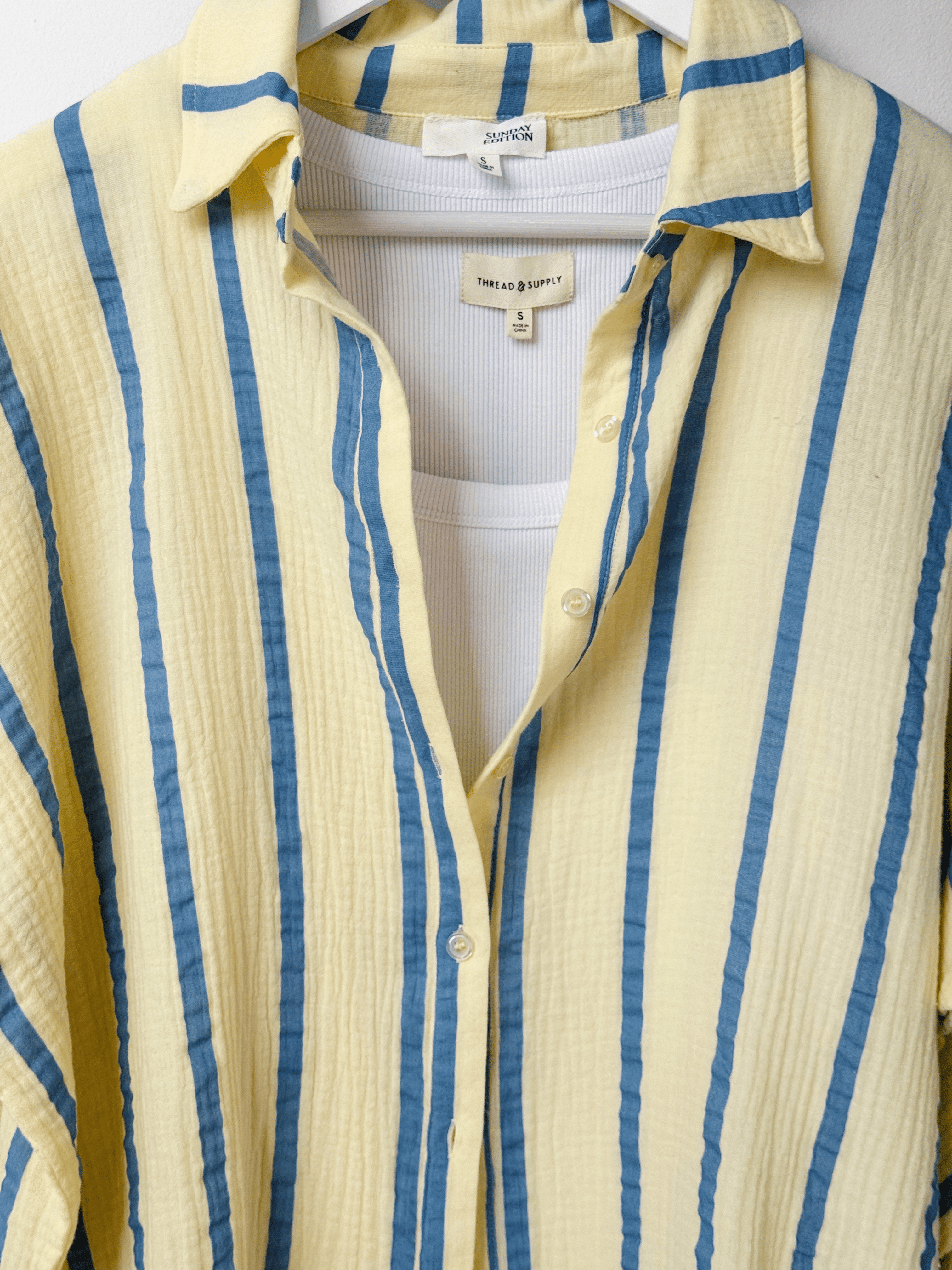 Sunshine Top - BUTTER/BLUE - willows clothing L/S SHIRT