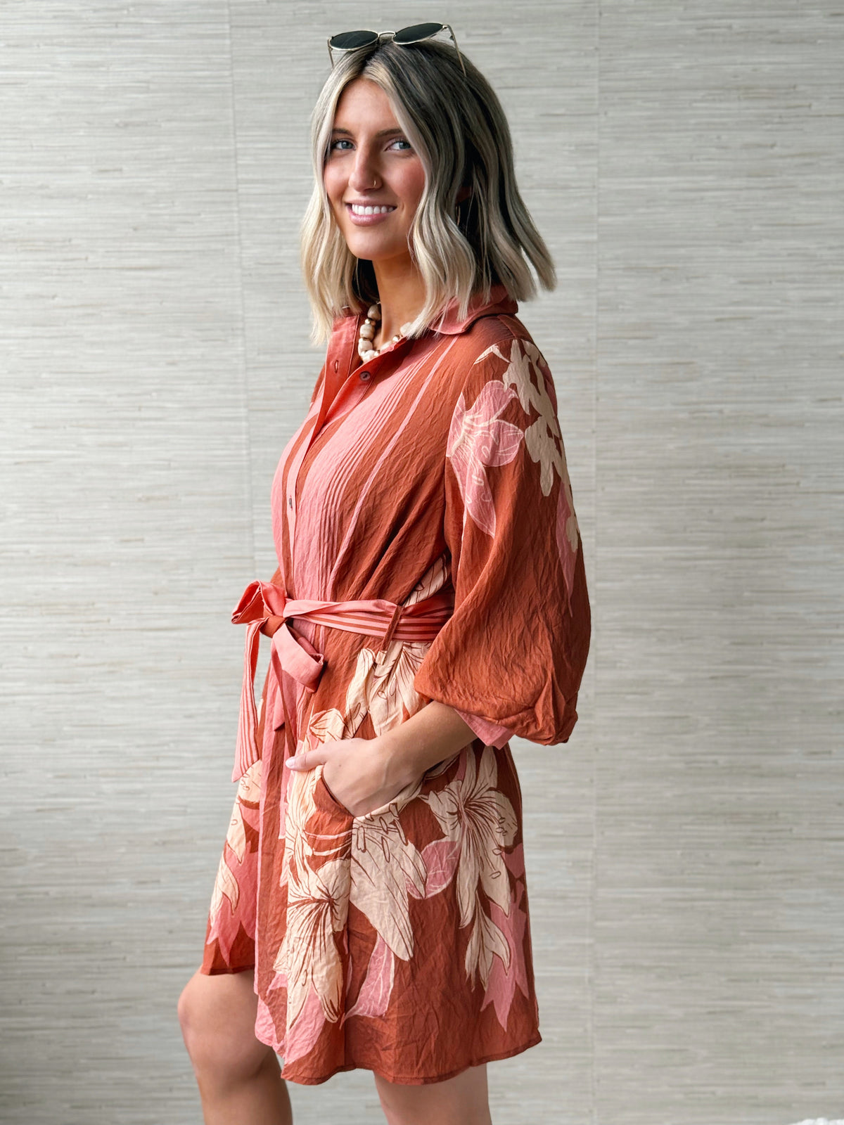 Sutton Midi Dress - TERRACOTTA - willows clothing MIDI DRESS