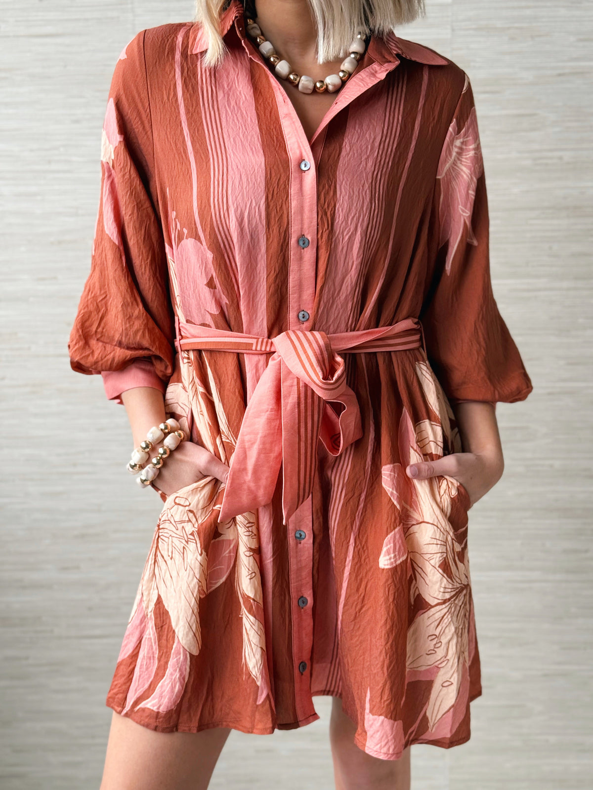 Sutton Midi Dress - TERRACOTTA - willows clothing MIDI DRESS
