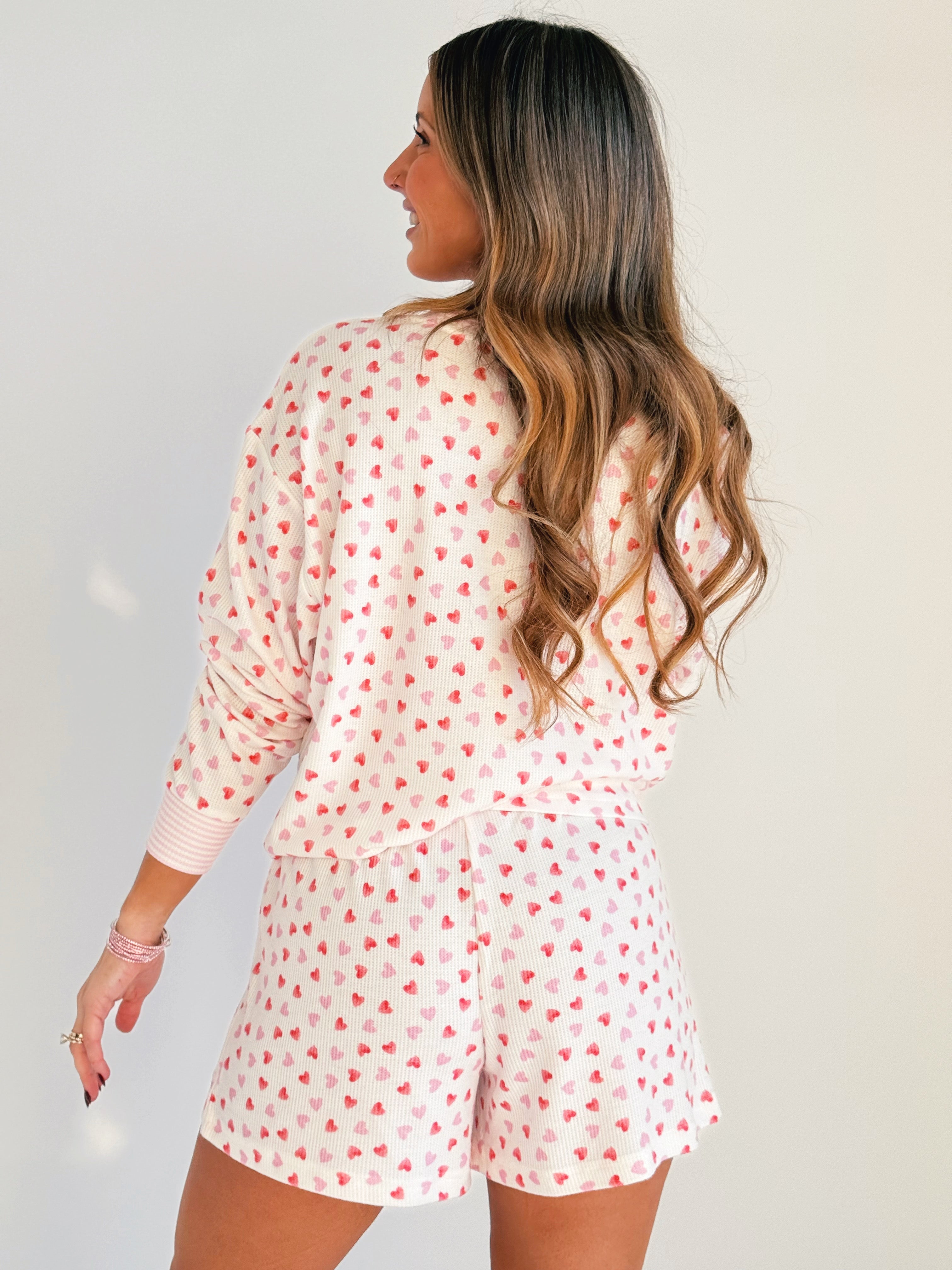 Sweetheart PJ Set - IVORY - willows clothing Pajamas