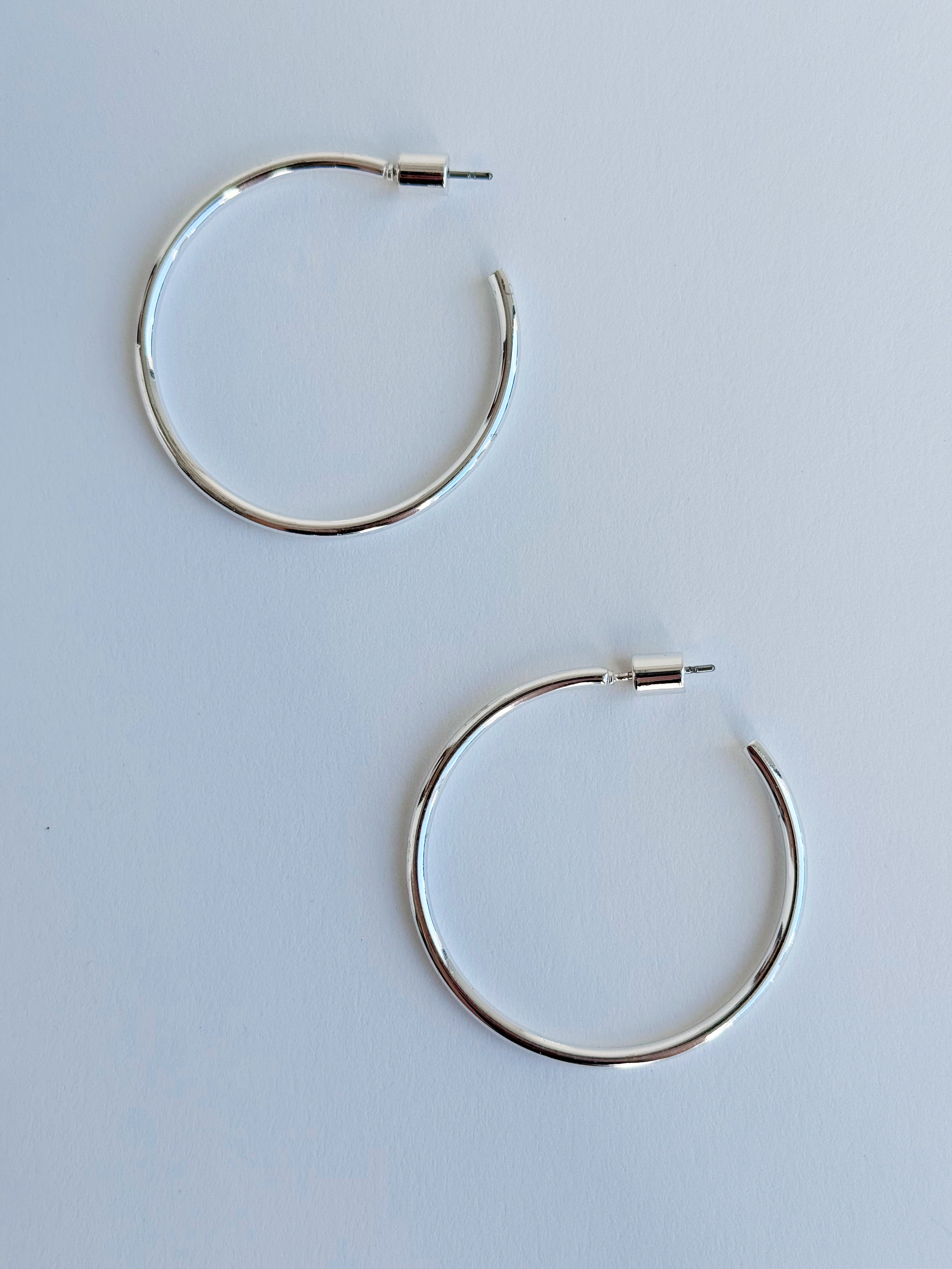 Syracuse Hoops - SILVER - willows clothing EARRINGS
