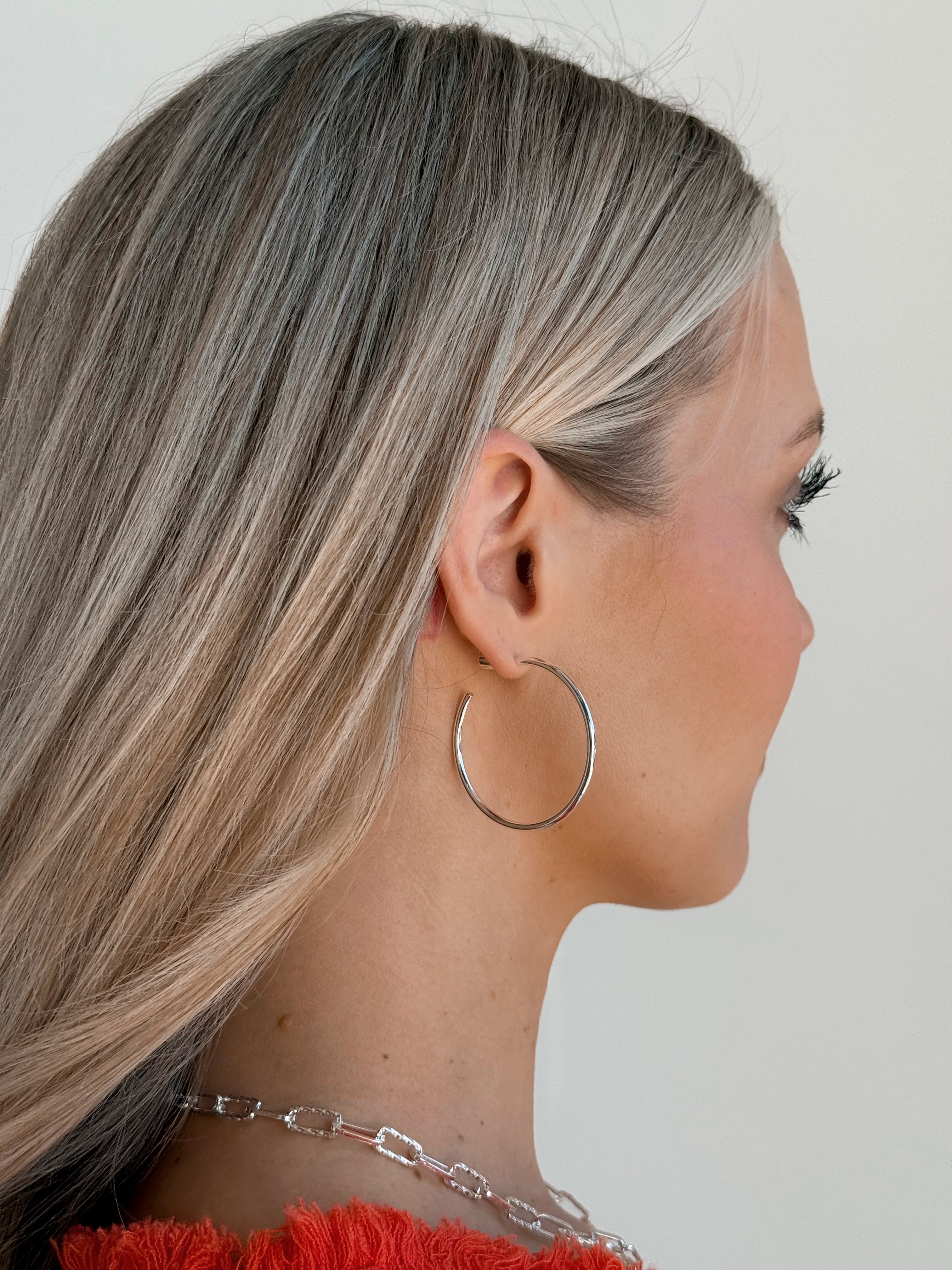 Syracuse Hoops - SILVER - willows clothing EARRINGS