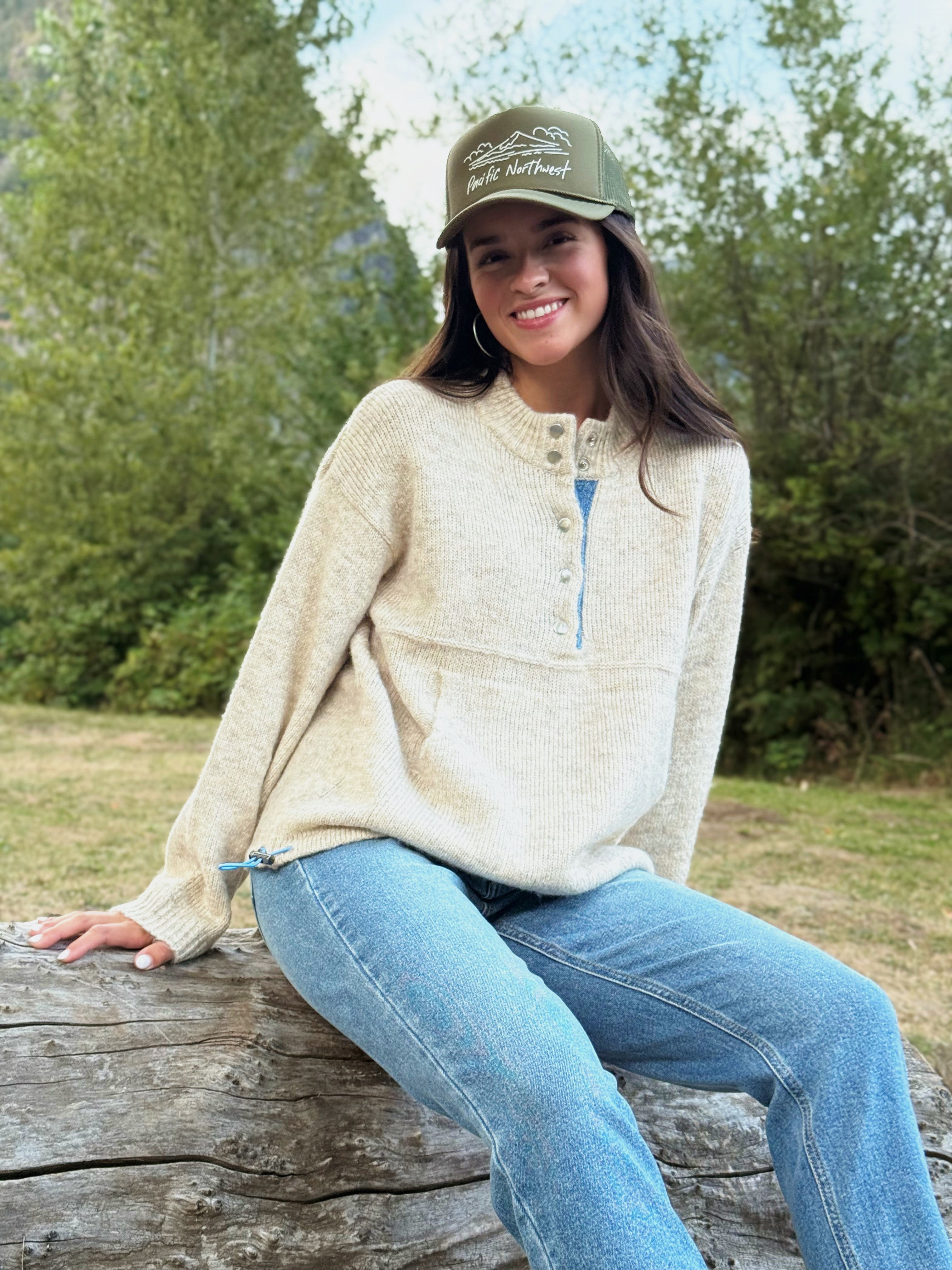 Tahoe Sweater - OATMEAL - willows clothing SWEATER