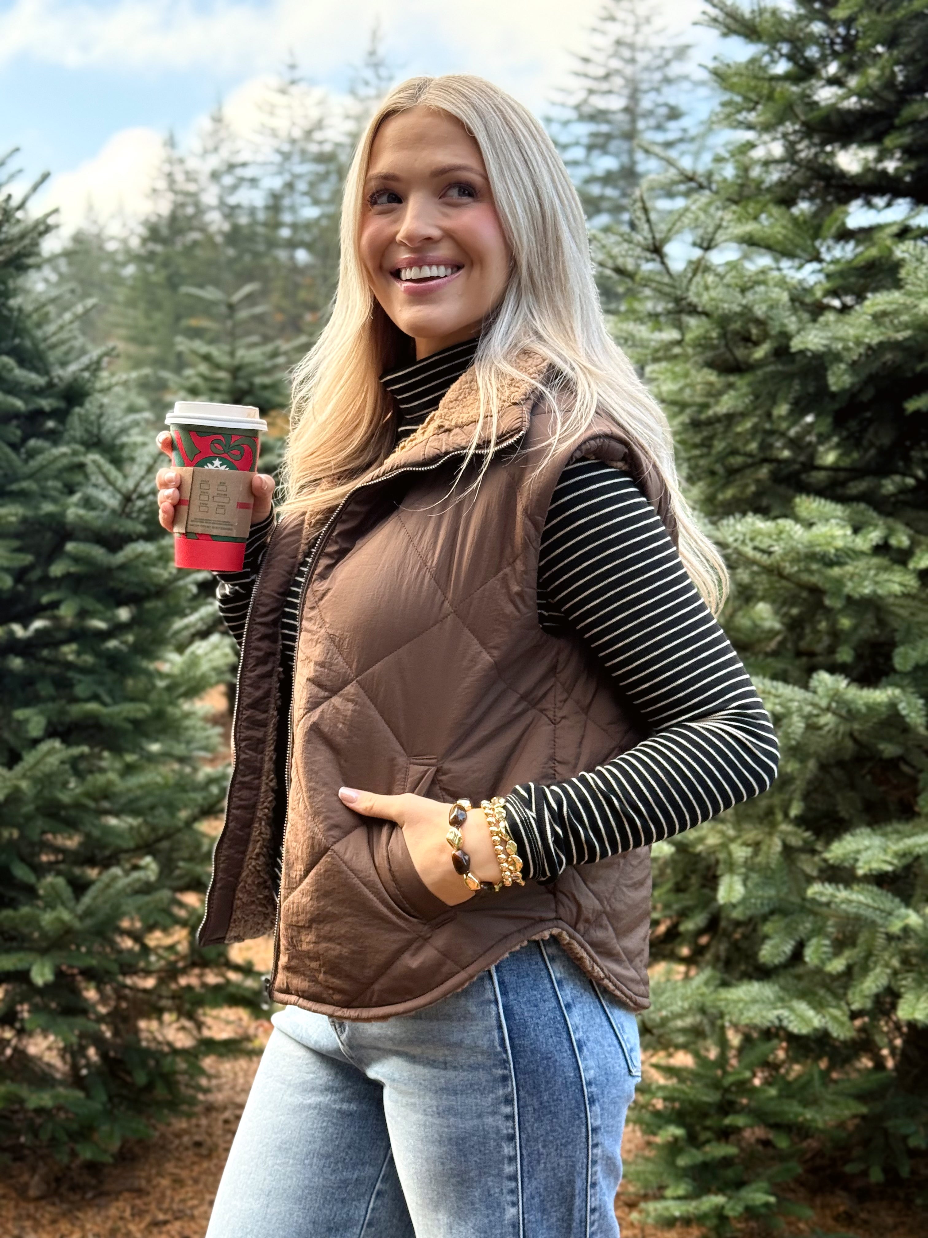 Tamarack Vest - DARK BROWN - willows clothing VEST