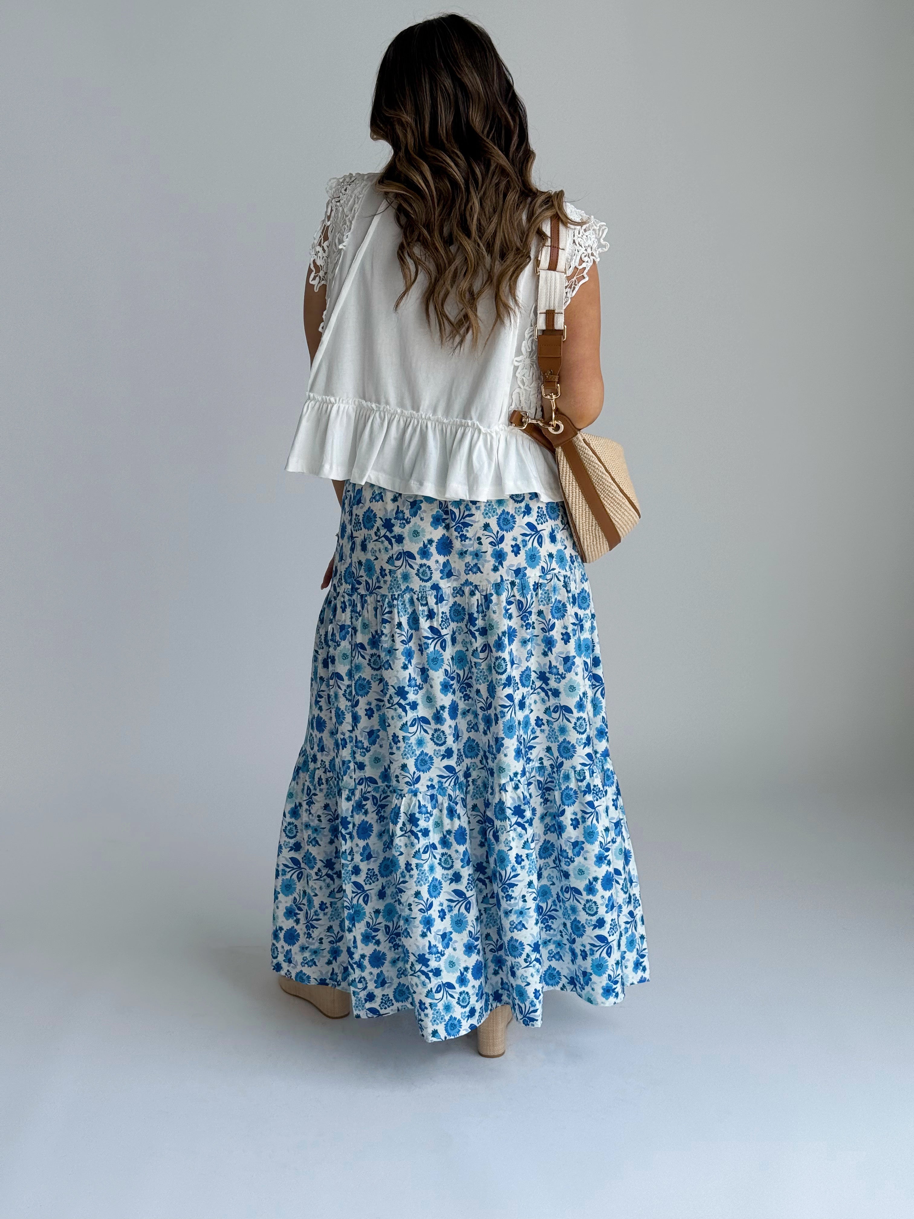 Tansy Skirt - BLUE - willows clothing long skirt