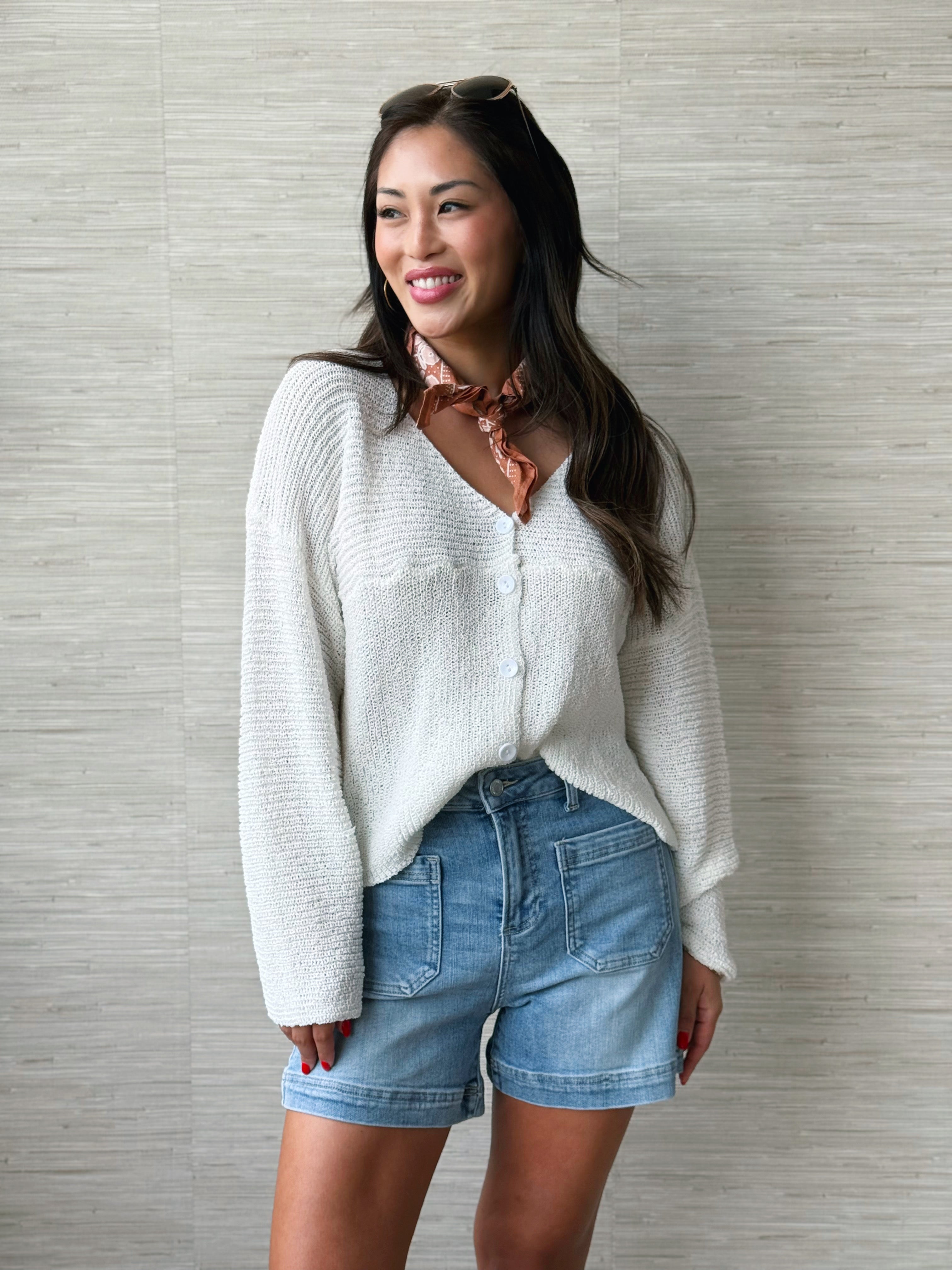 Tate Cardigan - WHITE - willows clothing Cardigan
