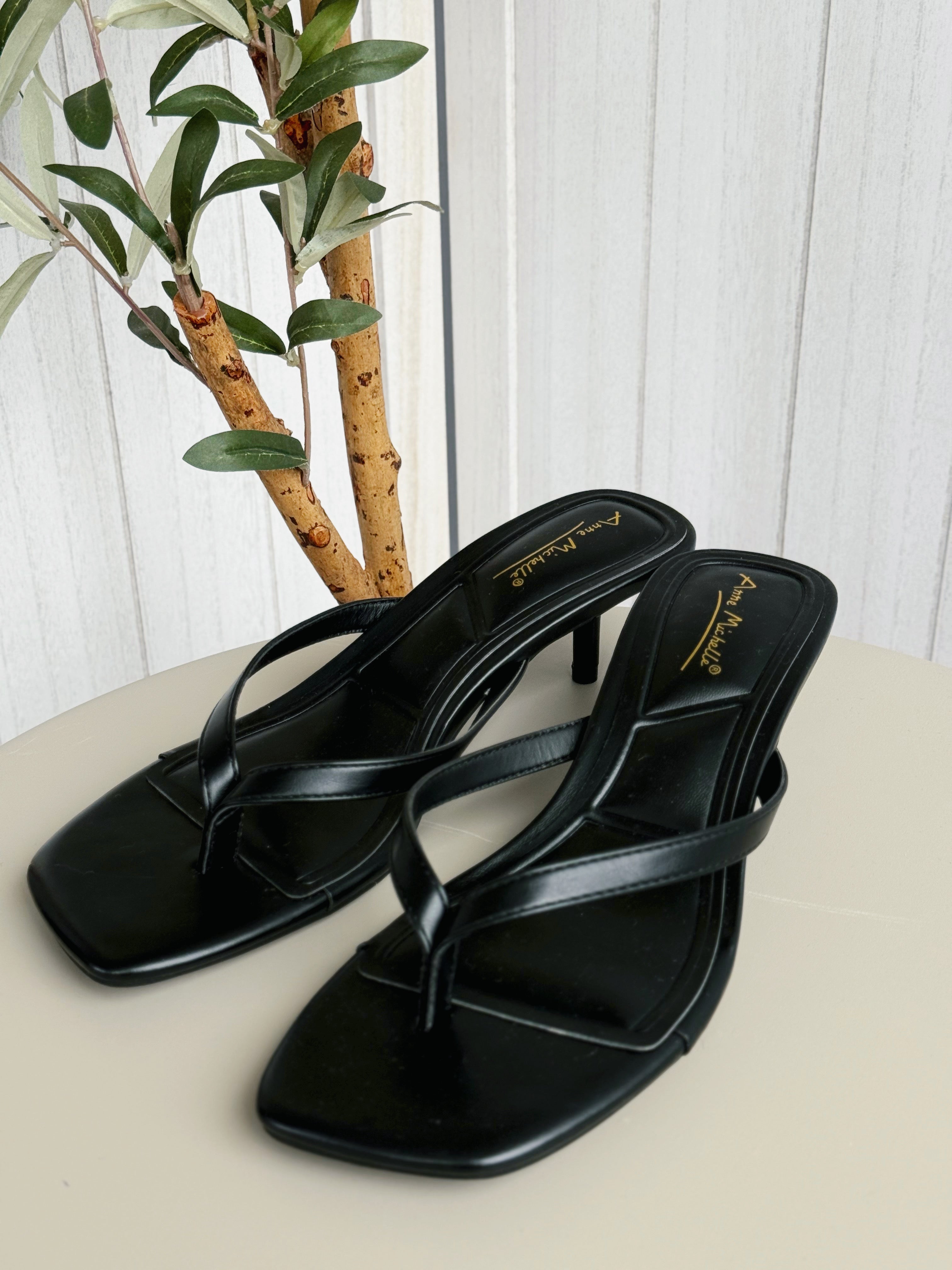 Tavira Kitten Heel Sandals - BLACK - willows clothing SANDALS