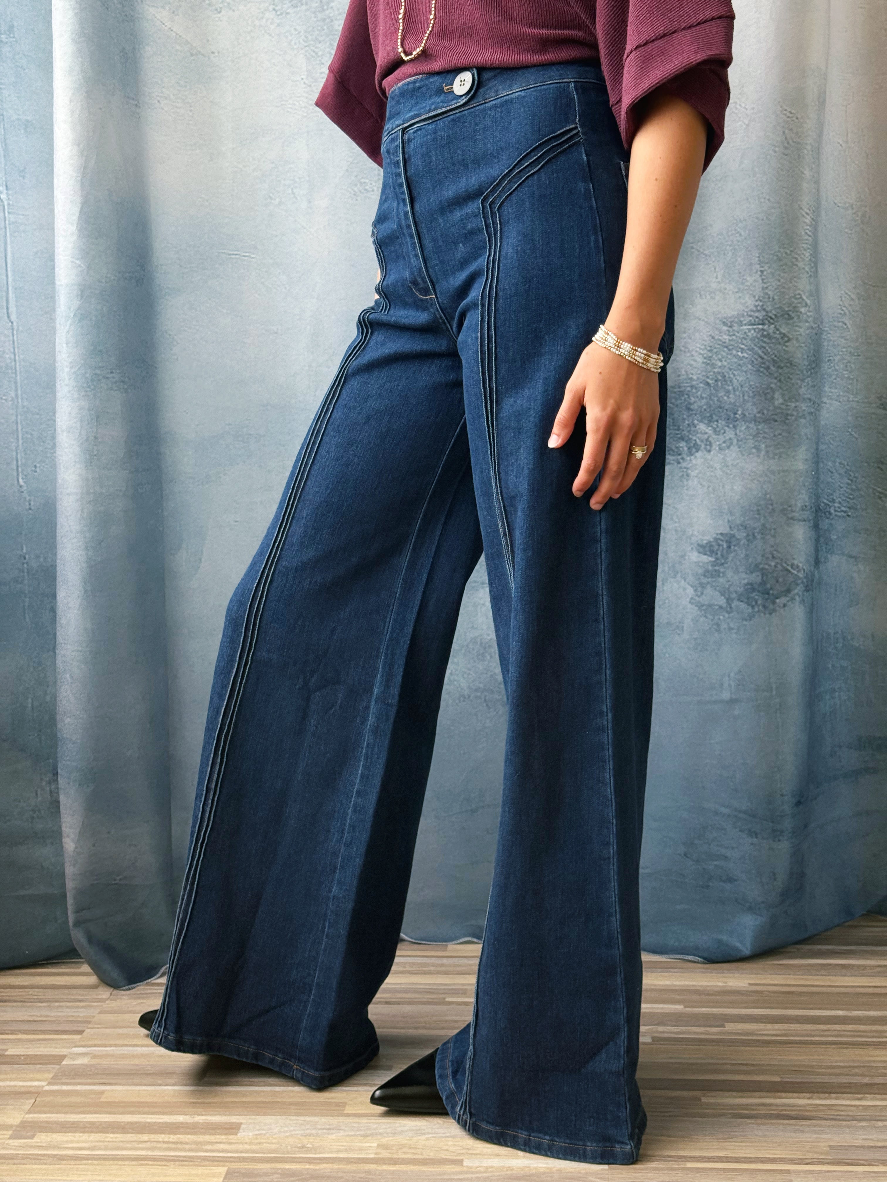 Tawny Jean - DARK DENIM - willows clothing WIDE LEG