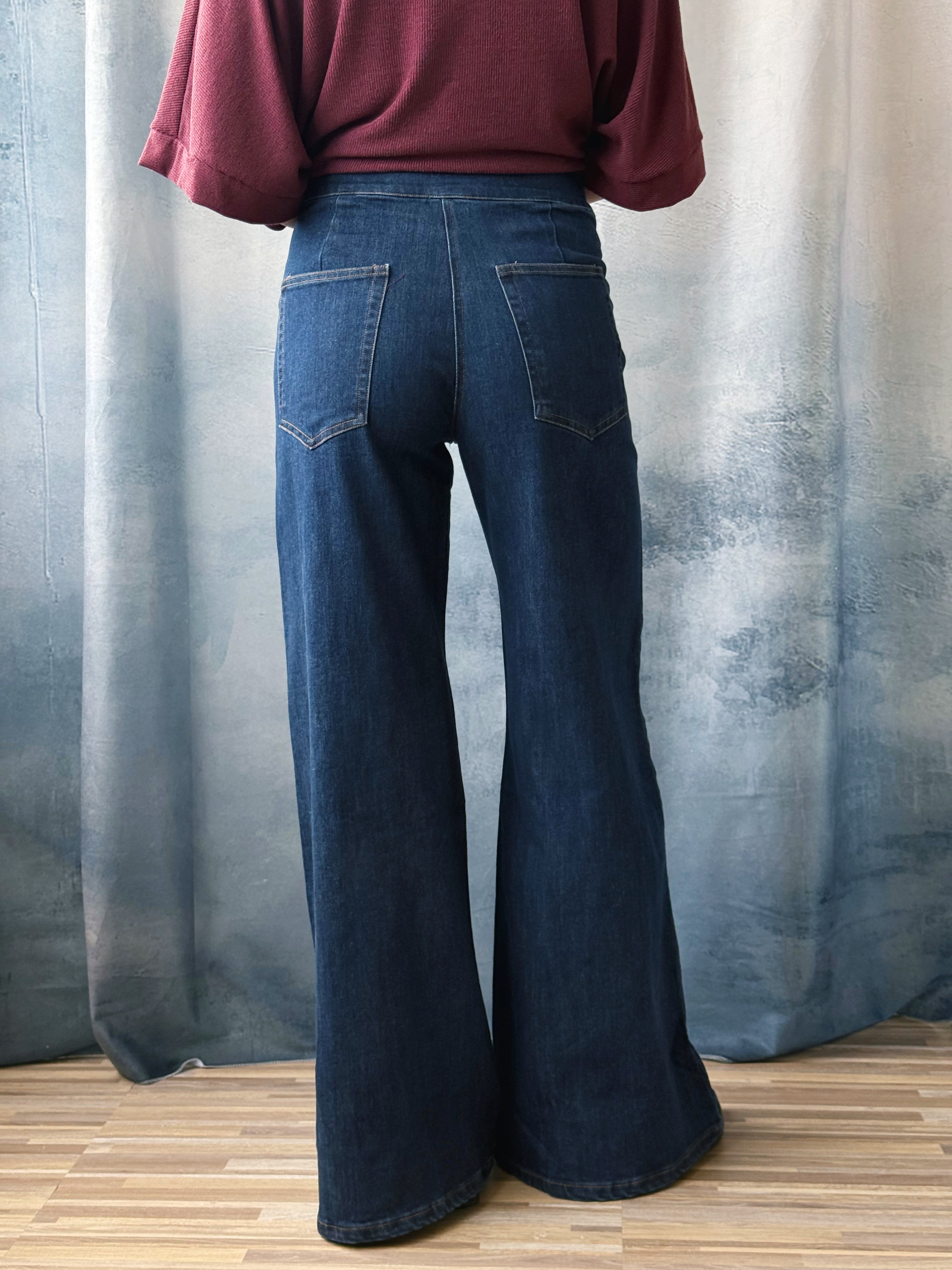 Tawny Jean - DARK DENIM - willows clothing WIDE LEG