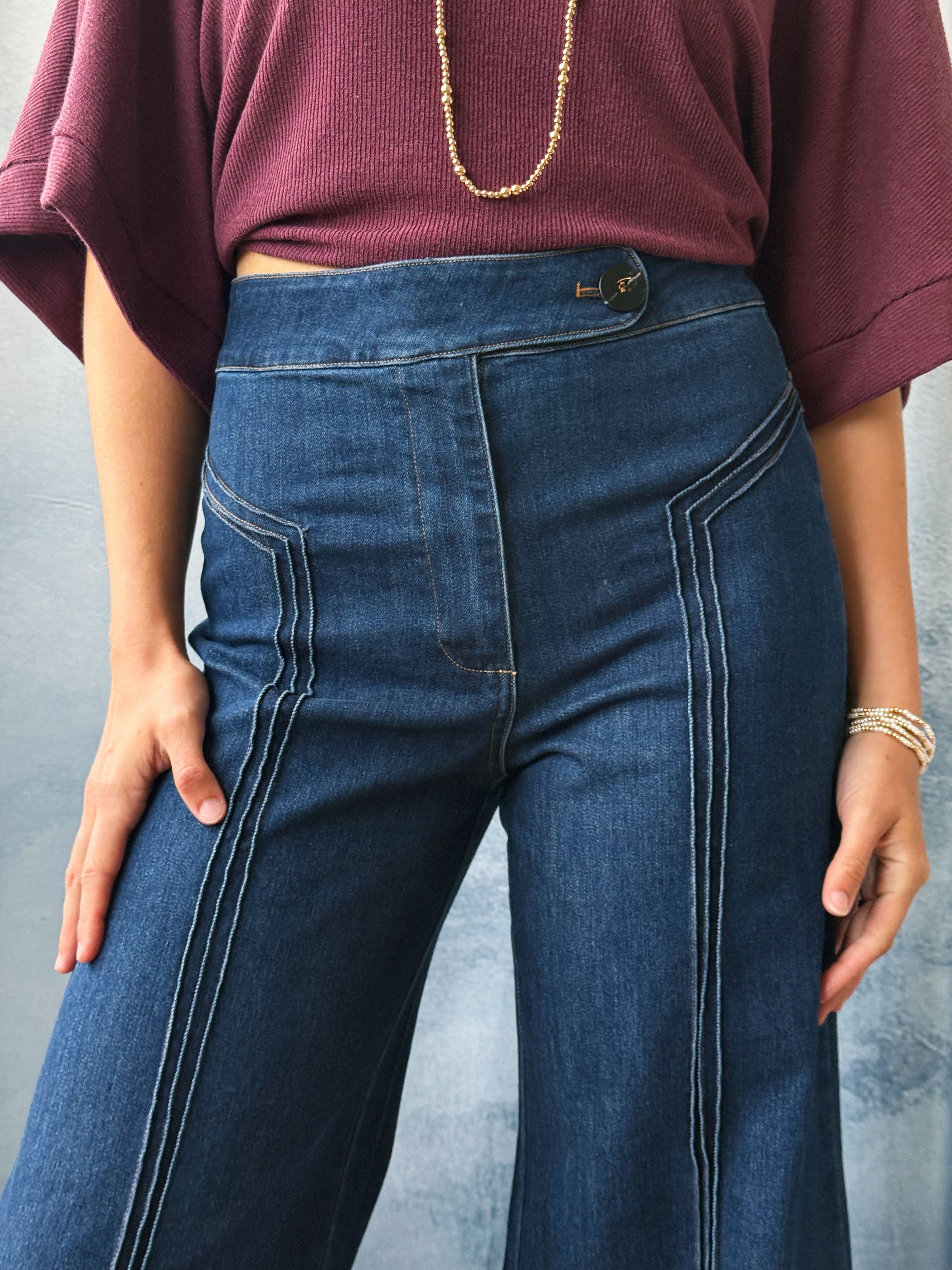 Tawny Jean - DARK DENIM - willows clothing WIDE LEG