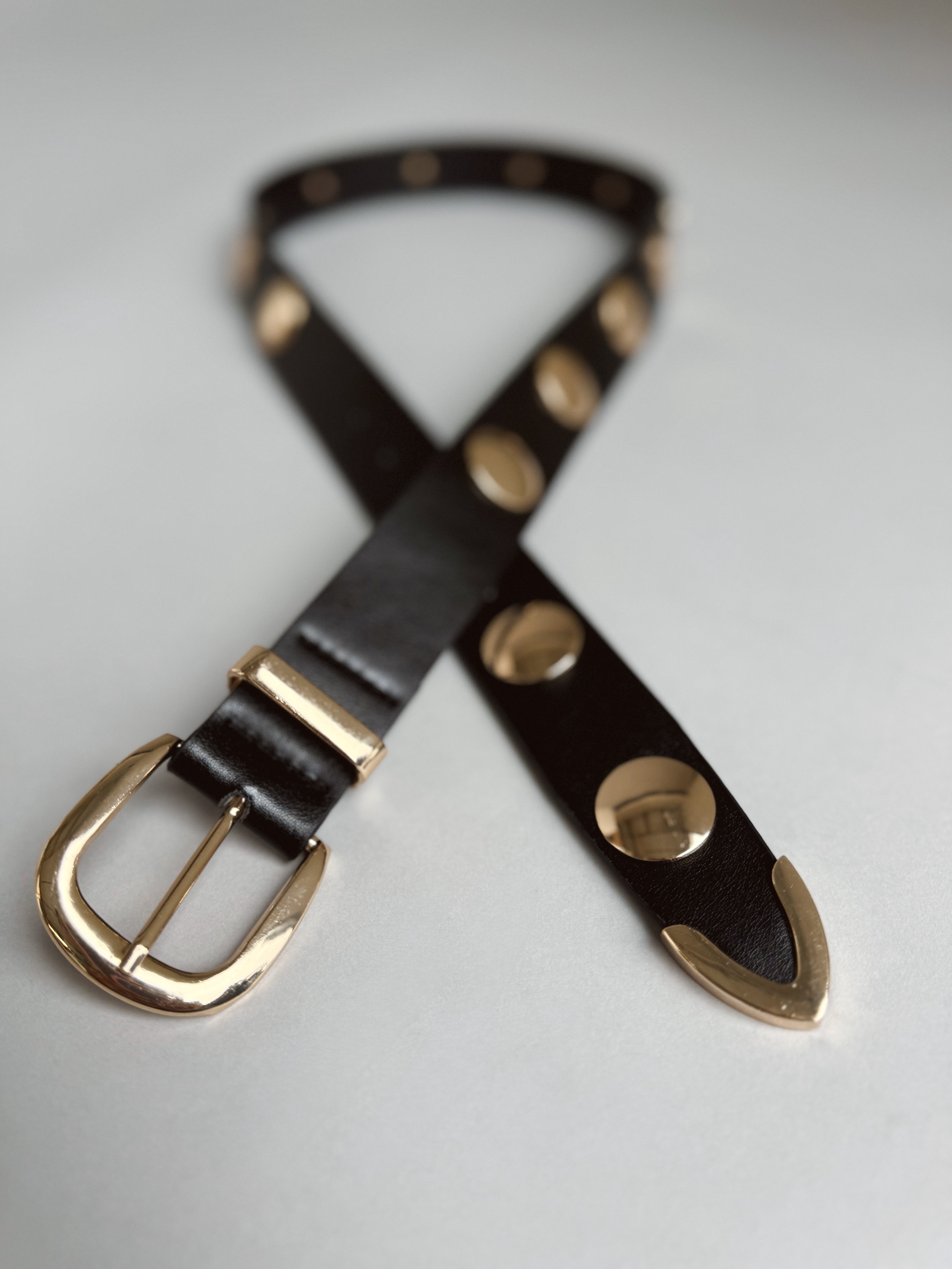 The Daily Grind Studded Belt - GOLD - willows clothing Belts