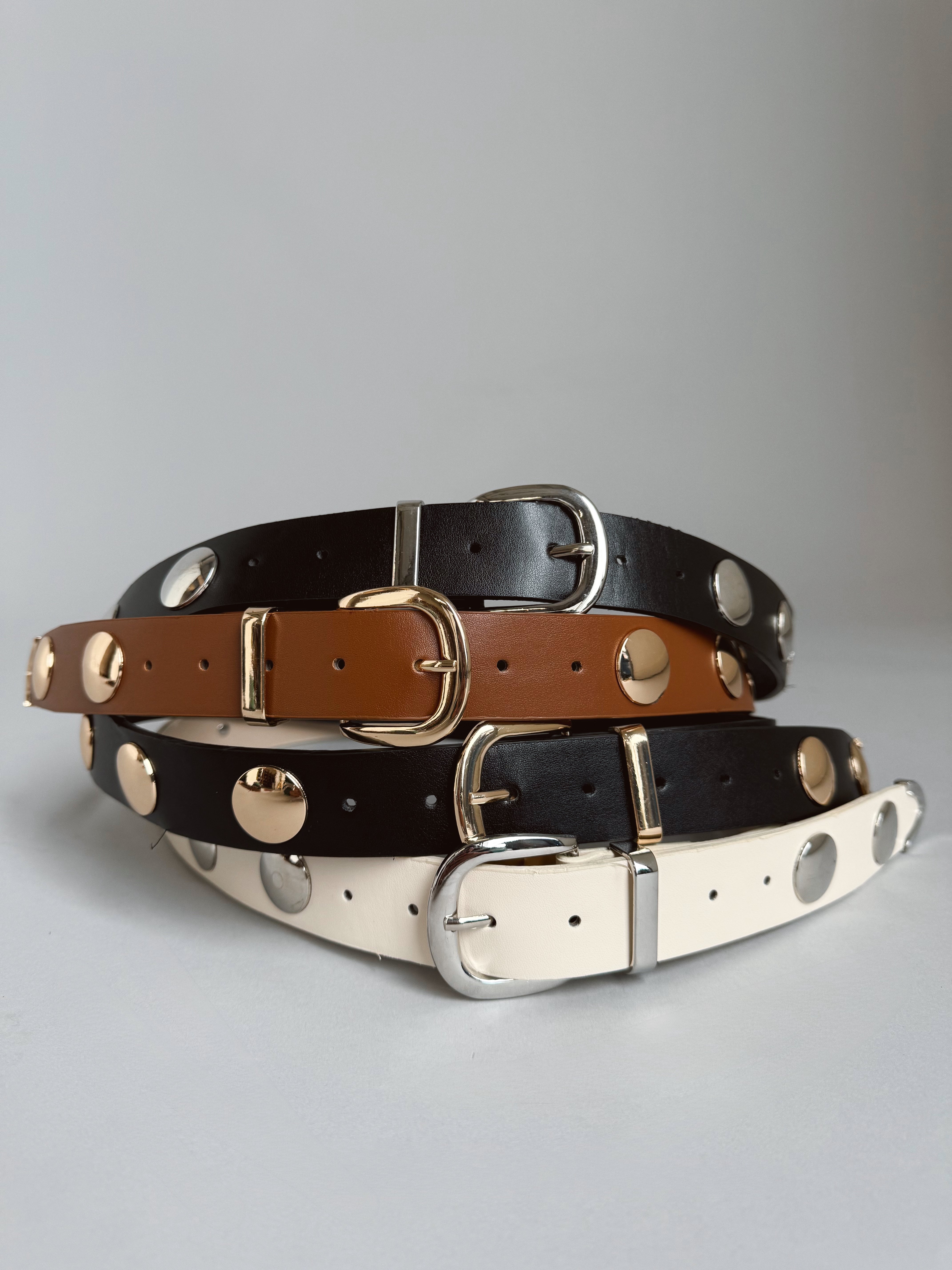 The Daily Grind Studded Belt - SILVER - willows clothing Belts