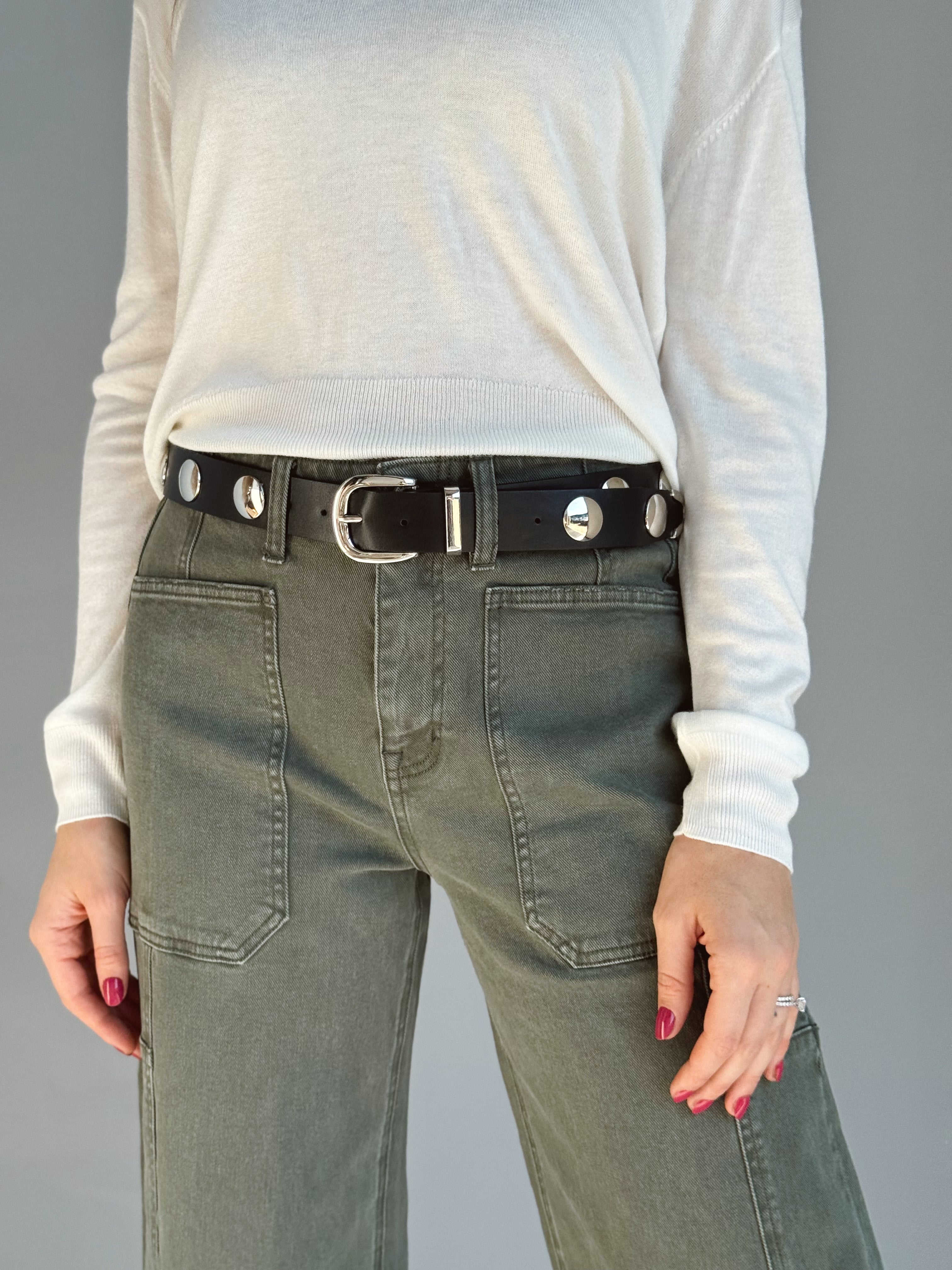 The Daily Grind Studded Belt - SILVER - willows clothing Belts