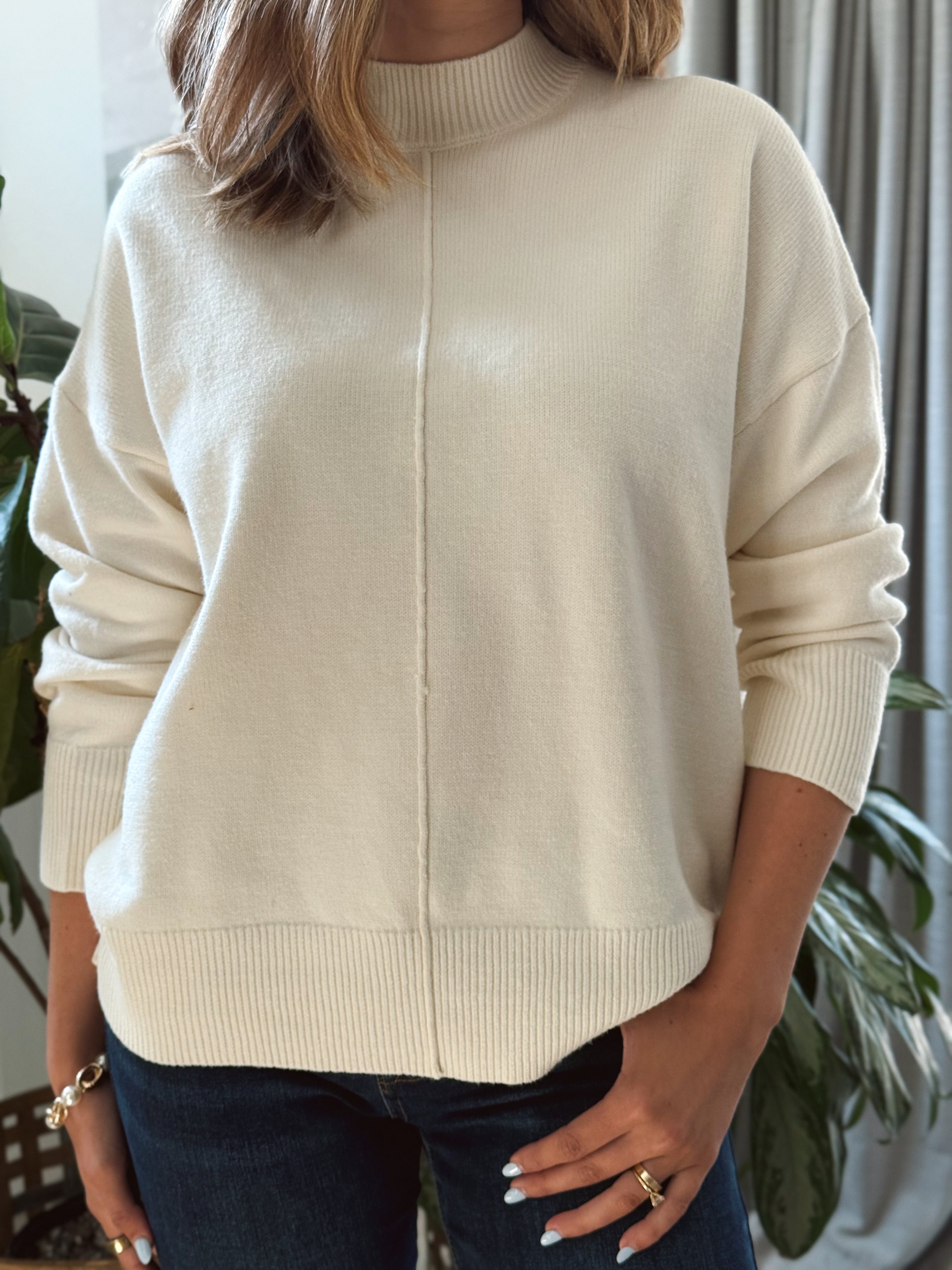 Thinking Out Loud Sweater - CREAM - willows clothing SWEATER