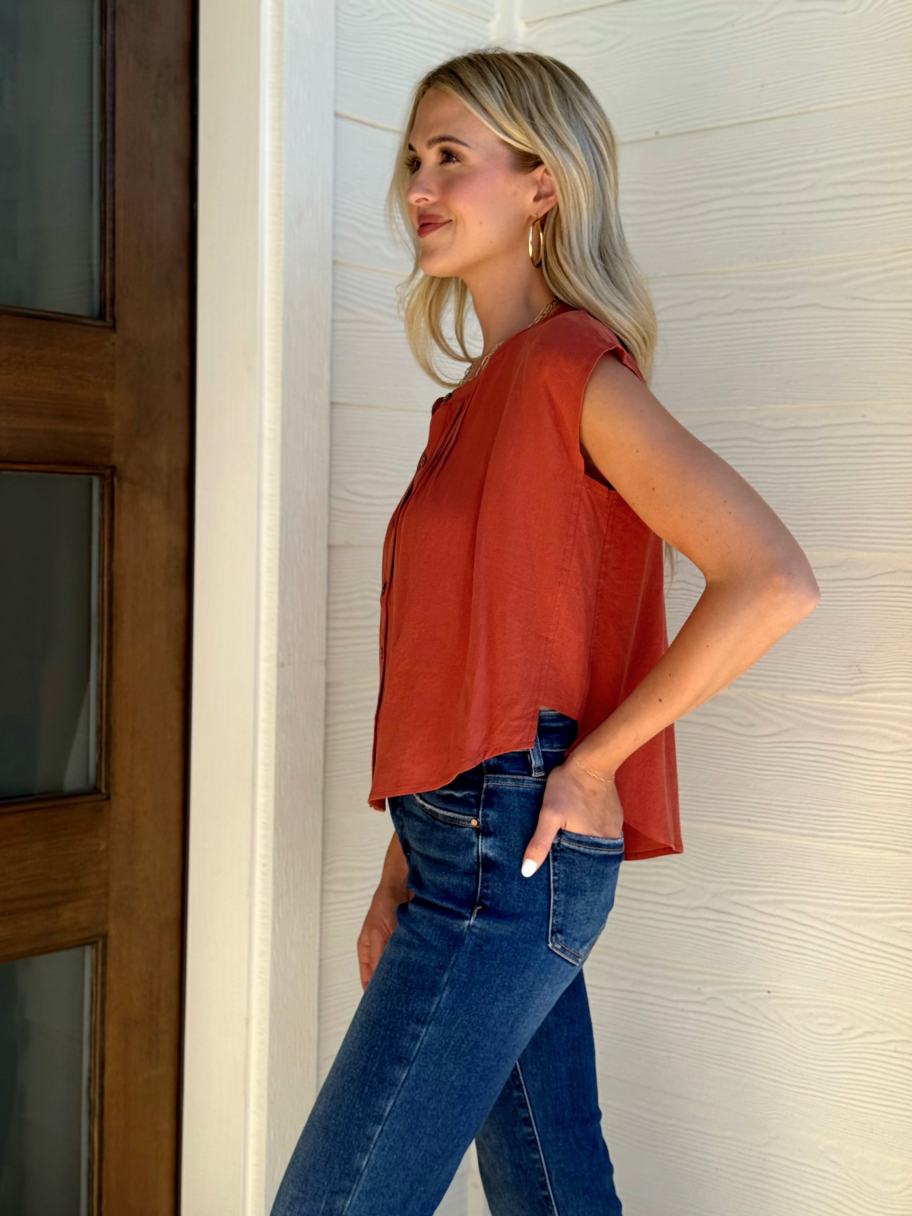 Thistle Blouse - BRICK - willows clothing BLOUSE