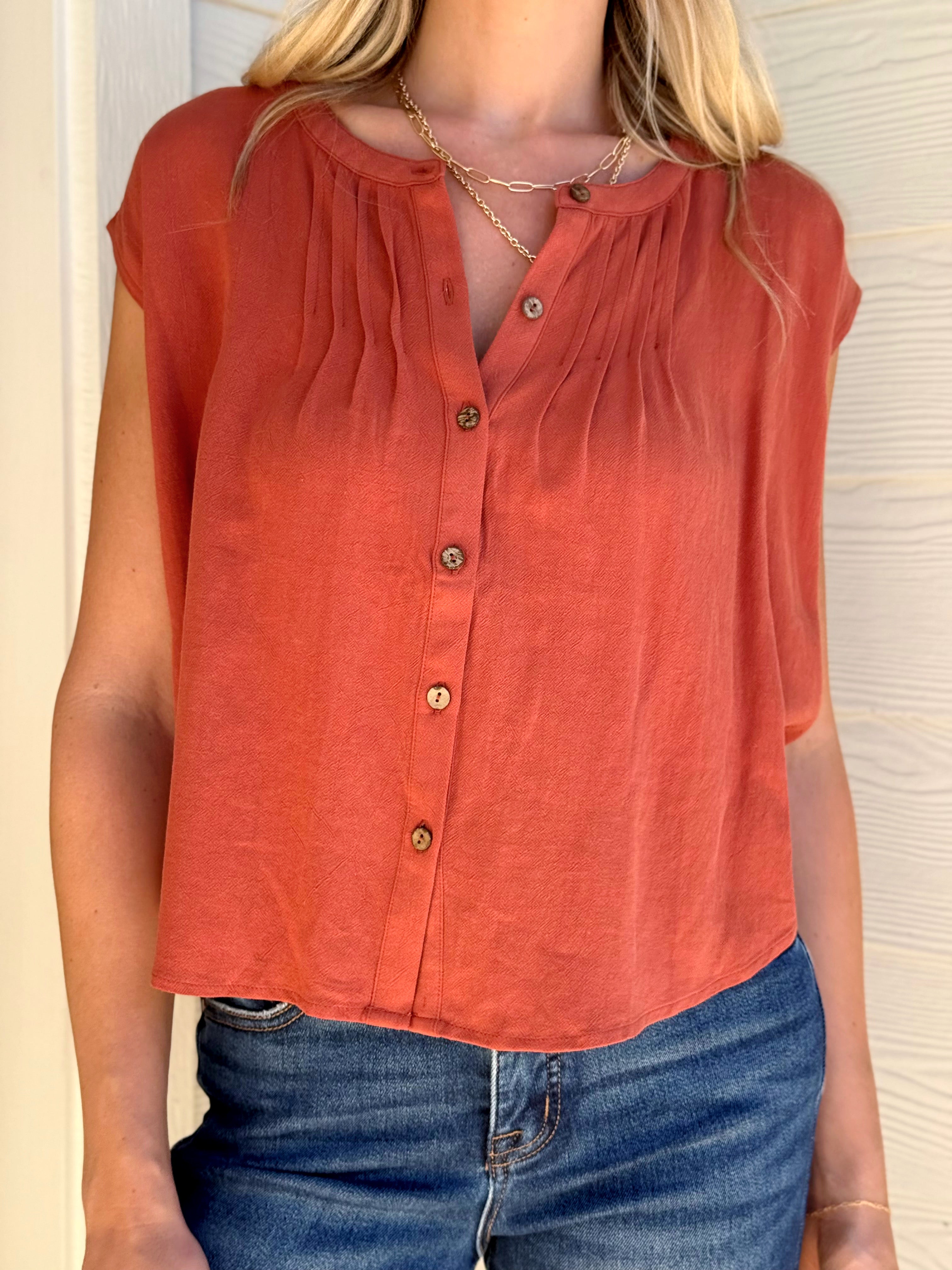 Thistle Blouse - BRICK - willows clothing BLOUSE