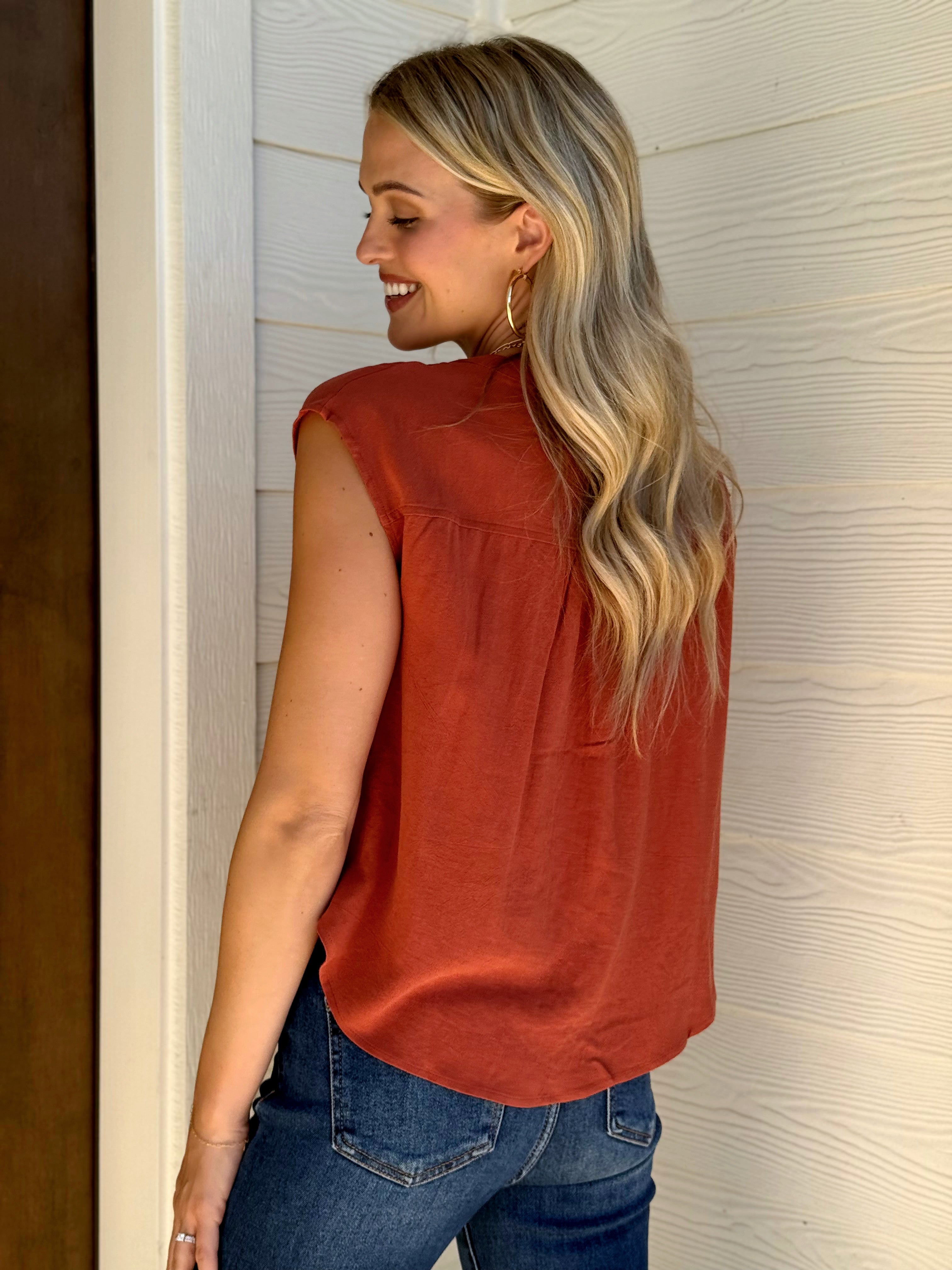 Thistle Blouse - BRICK - willows clothing BLOUSE