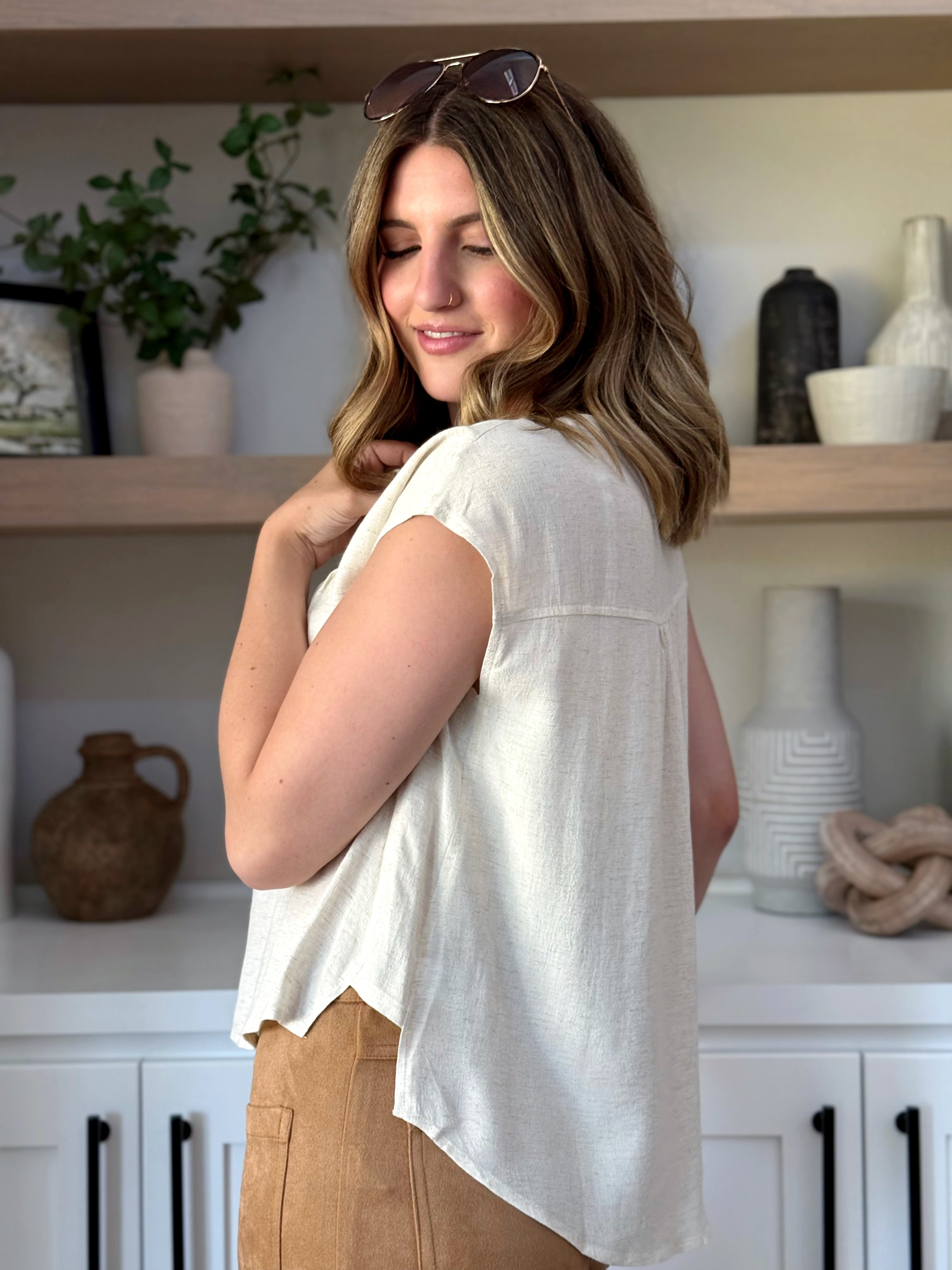Thistle Blouse - NATURAL - willows clothing BLOUSE