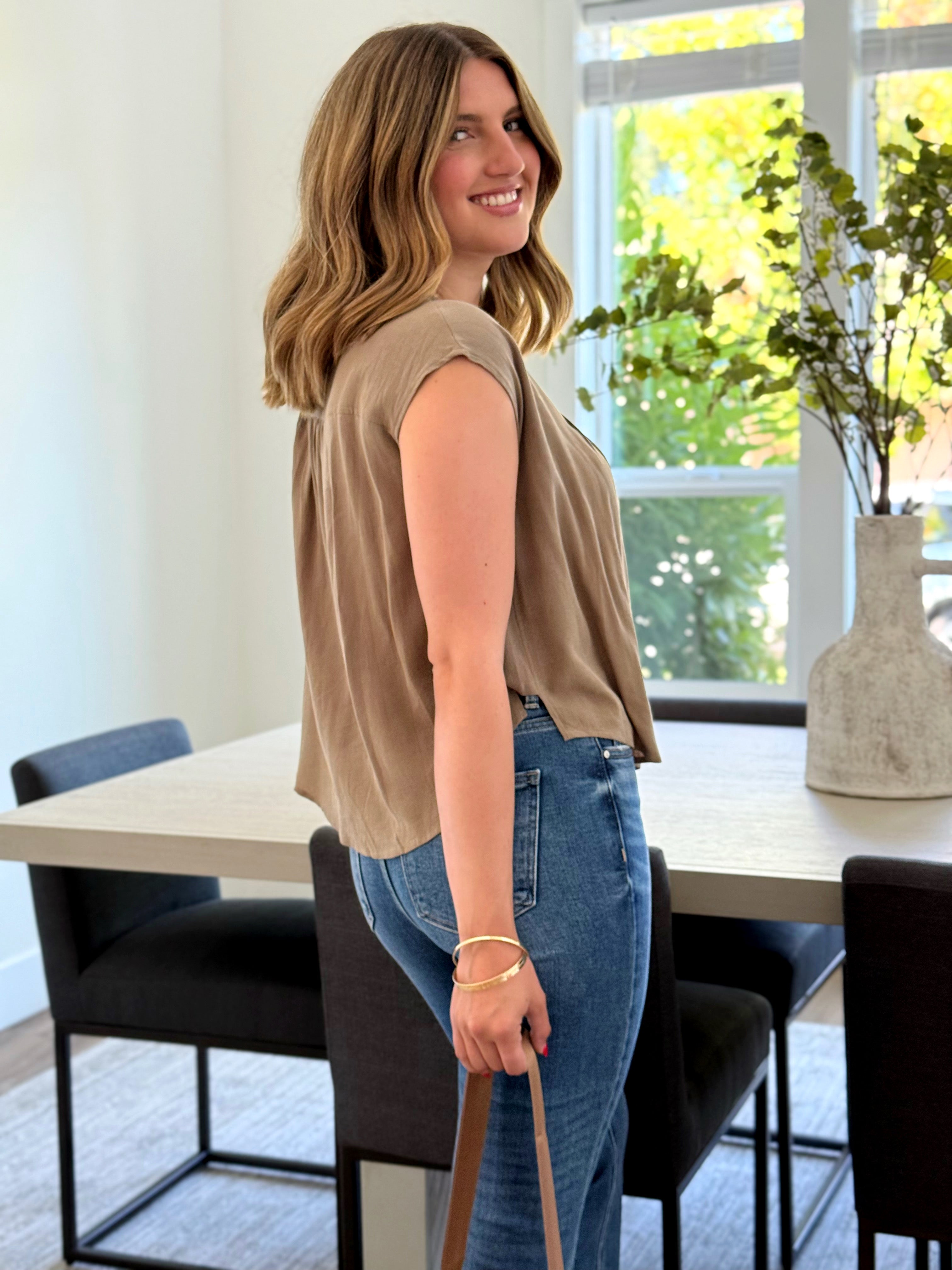 Thistle Blouse - VINTAGE OLIVE - willows clothing BLOUSE