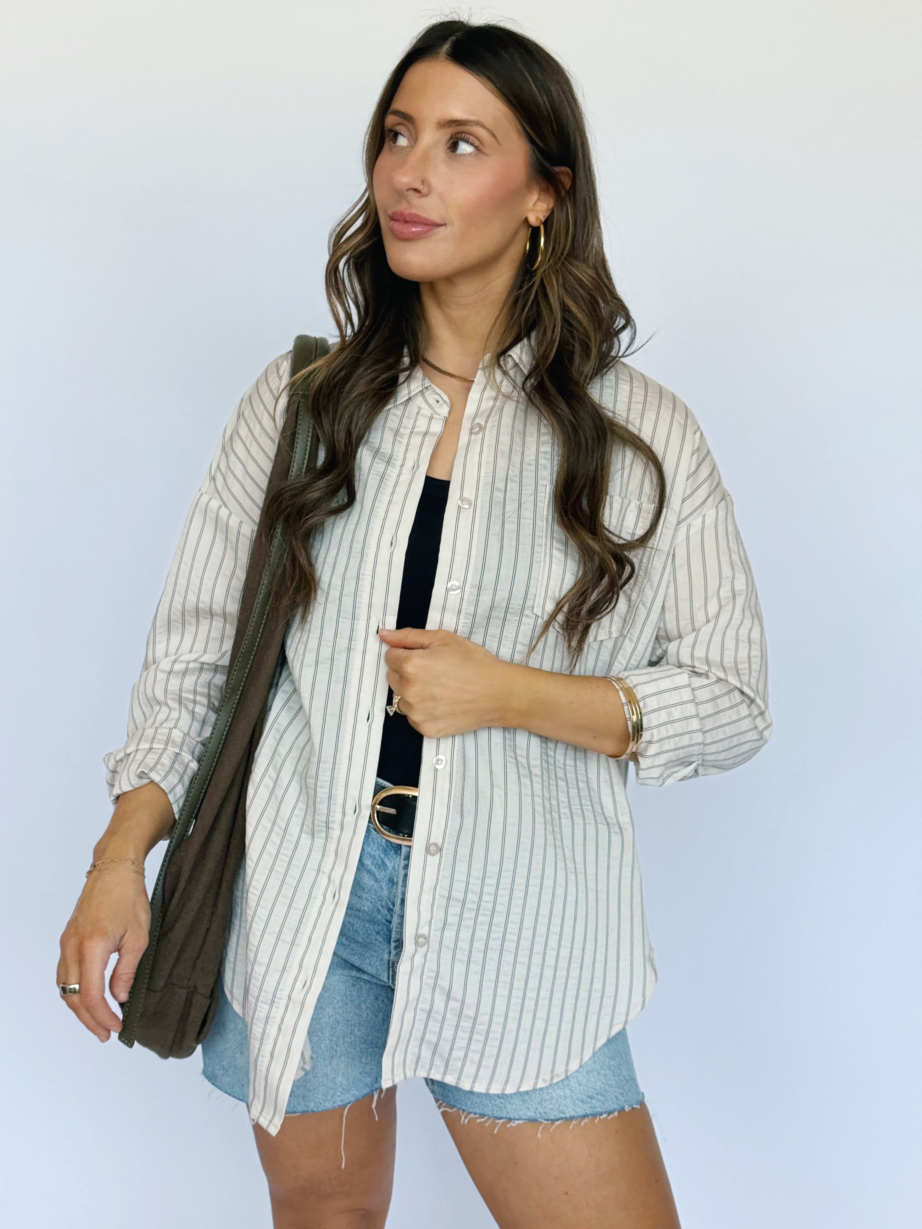 Thomas Top - KHAKI - willows clothing BLOUSE