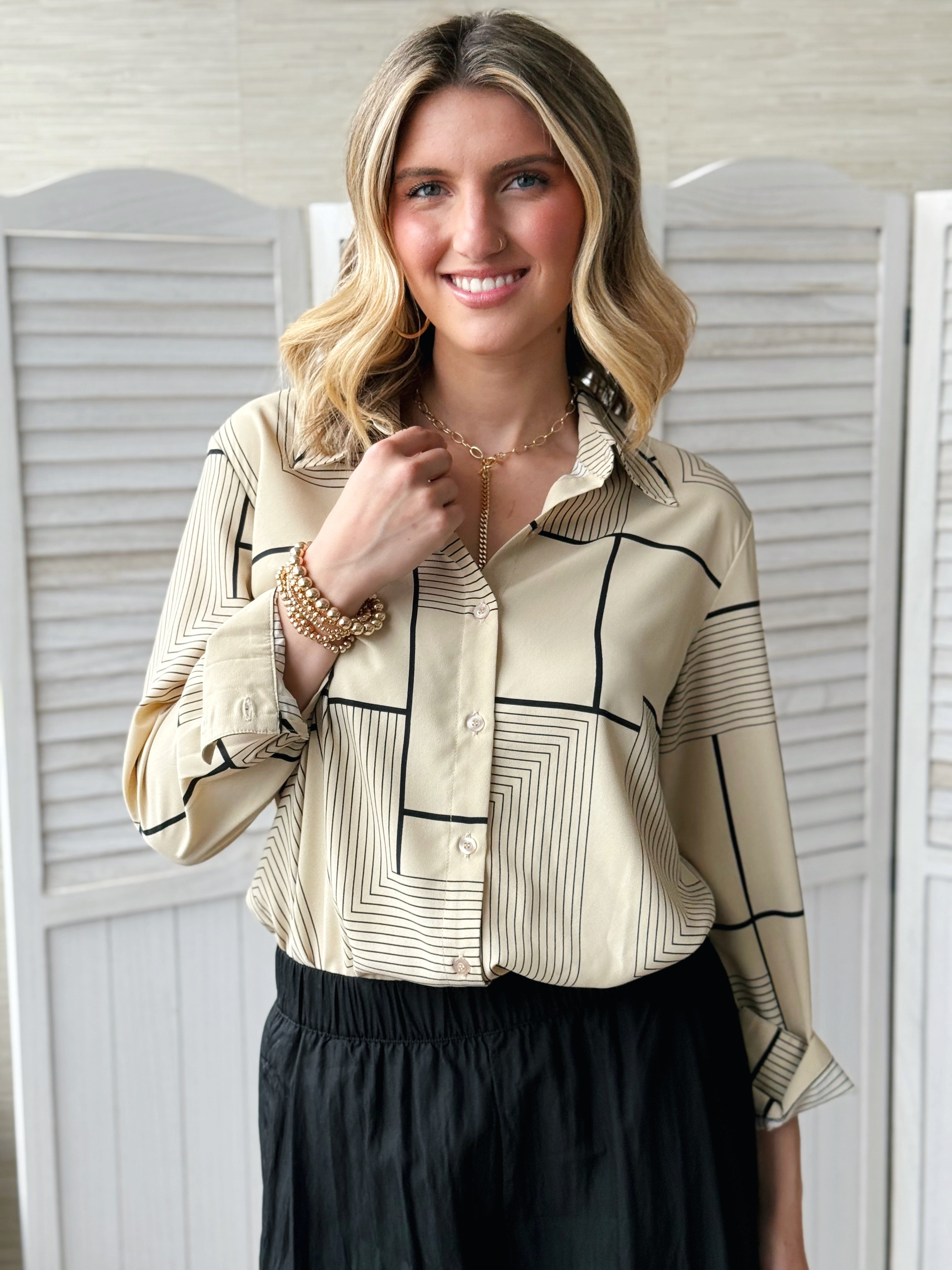Tilden Blouse - KHAKI - willows clothing L/S SHIRT