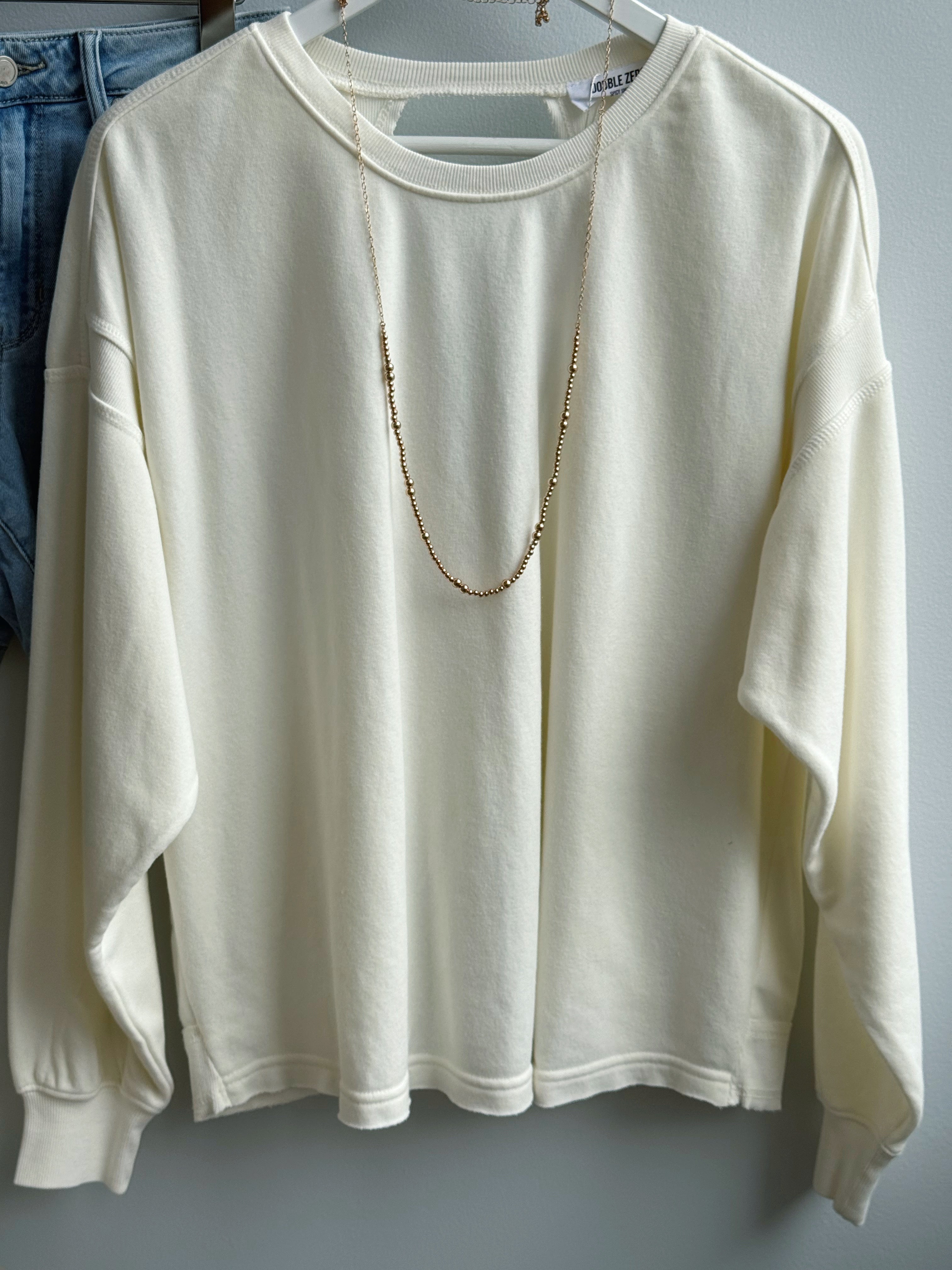 Tisha Sweatshirt - CREAM - willows clothing L/S SHIRT