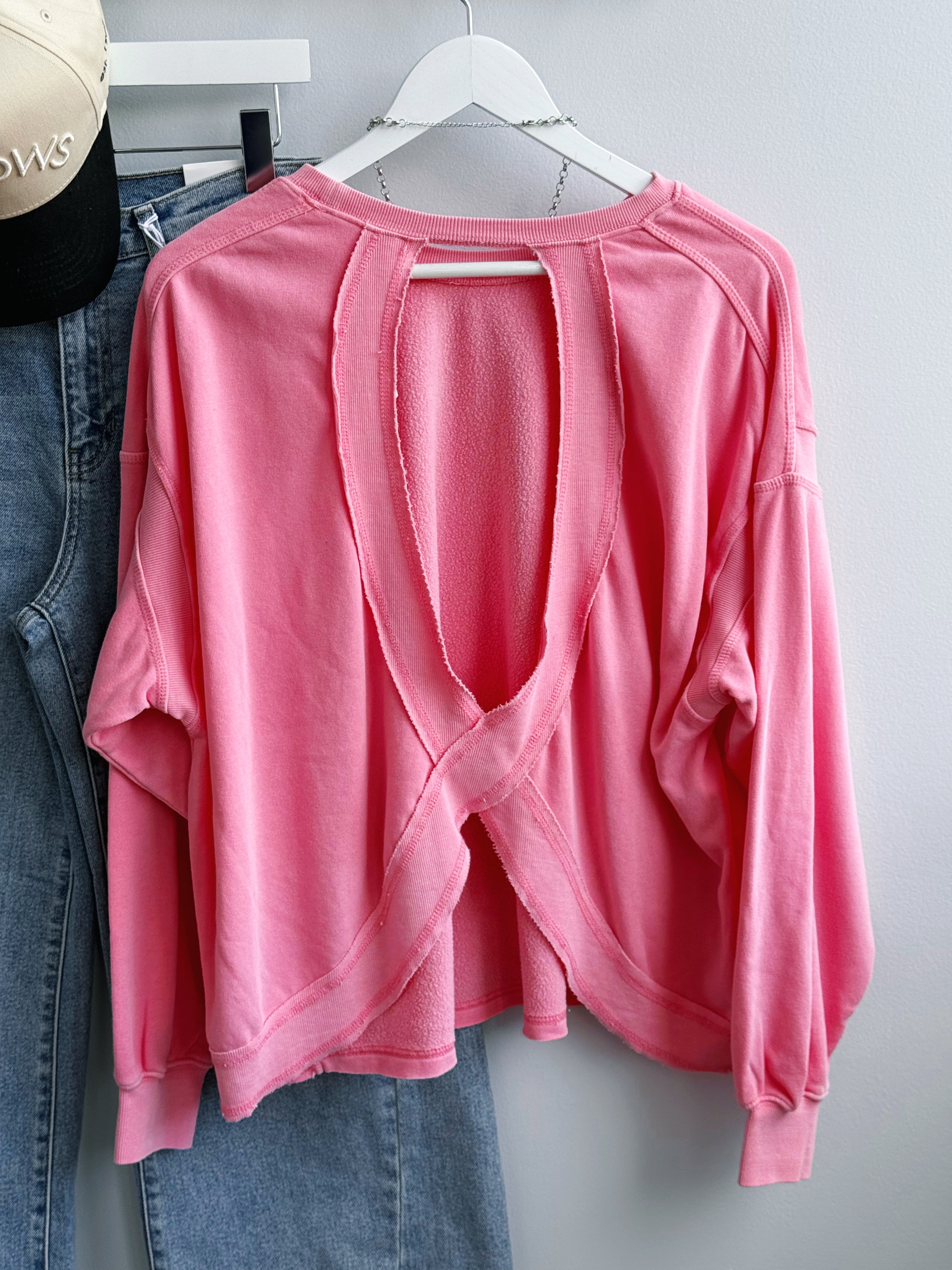Tisha Sweatshirt - TAFFY PINK - willows clothing L/S SHIRT