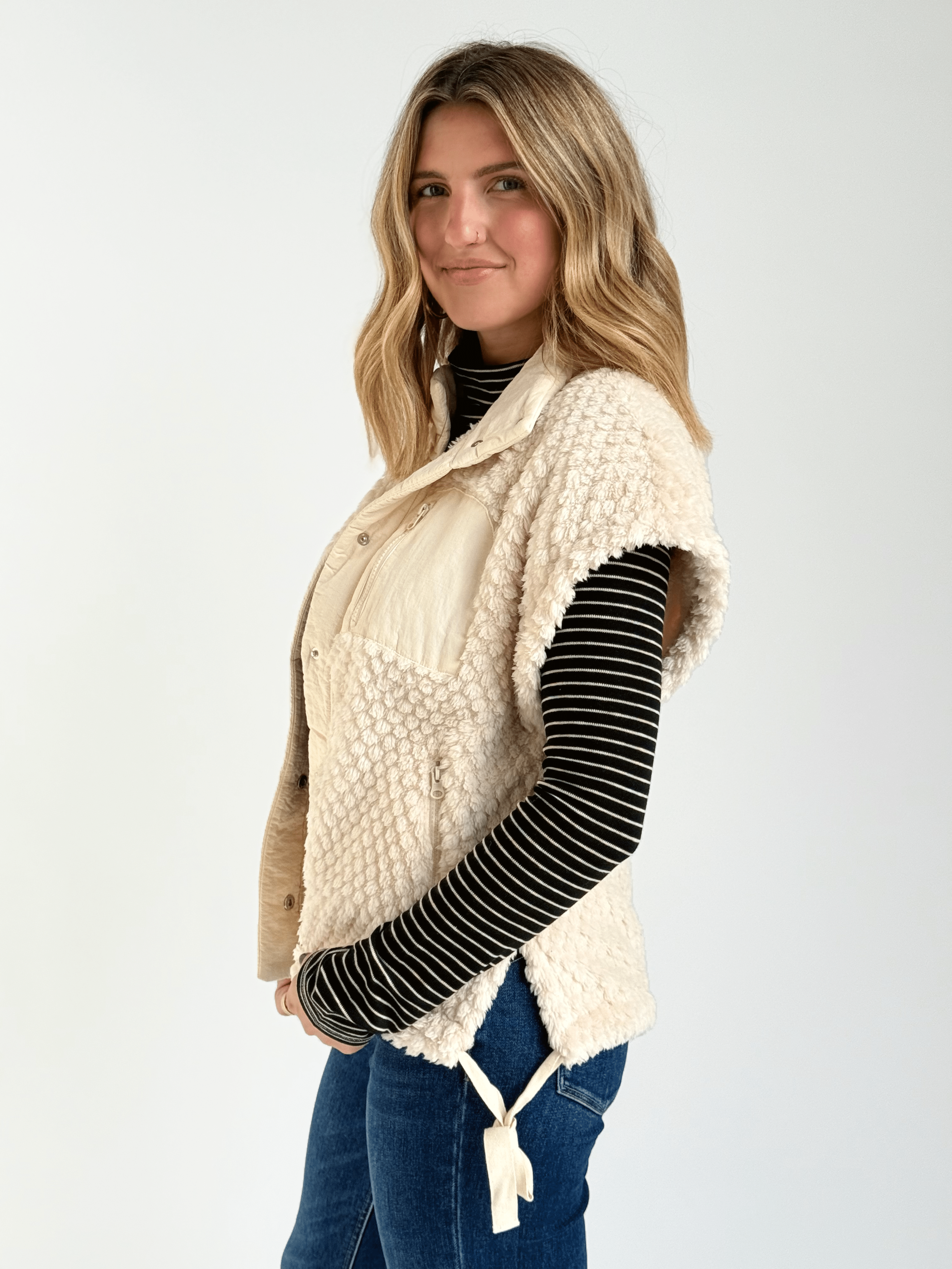 Together Again Vest - ECRU - willows clothing VEST