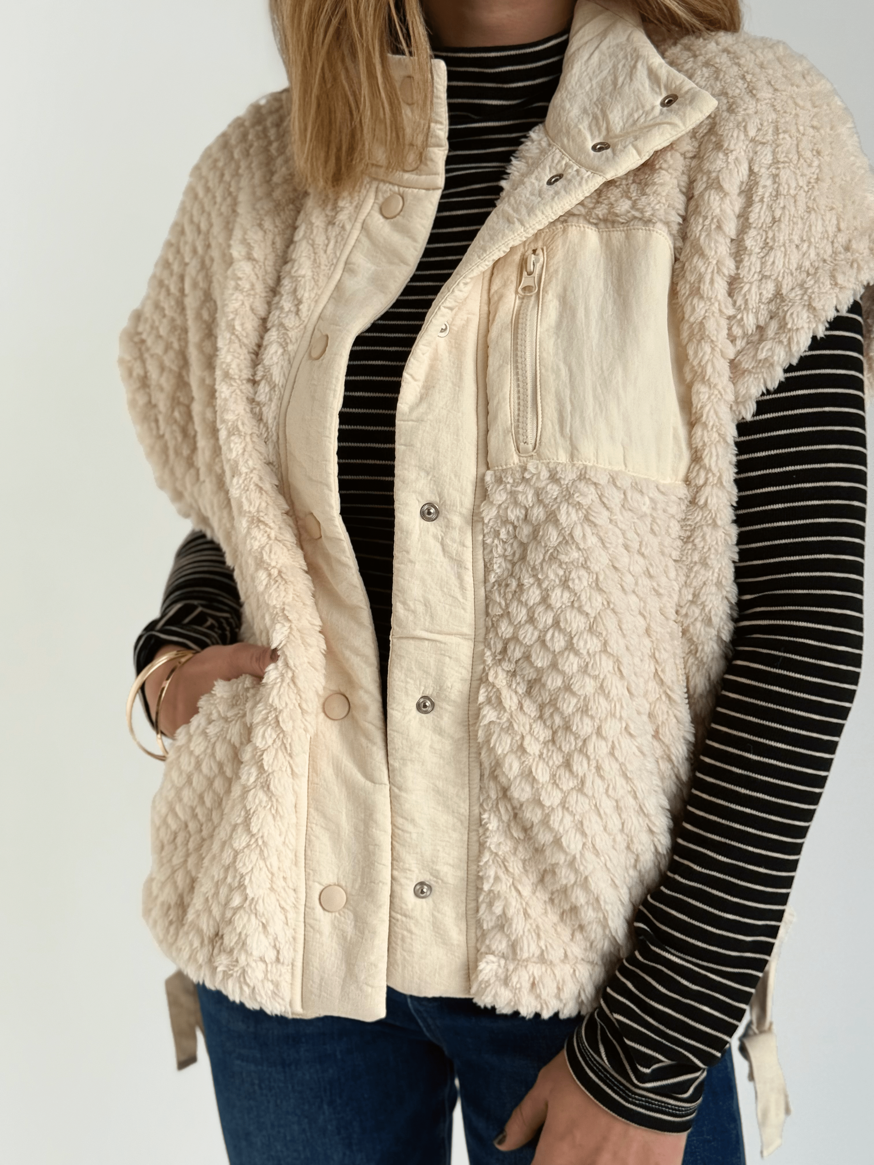 Together Again Vest - ECRU - willows clothing VEST