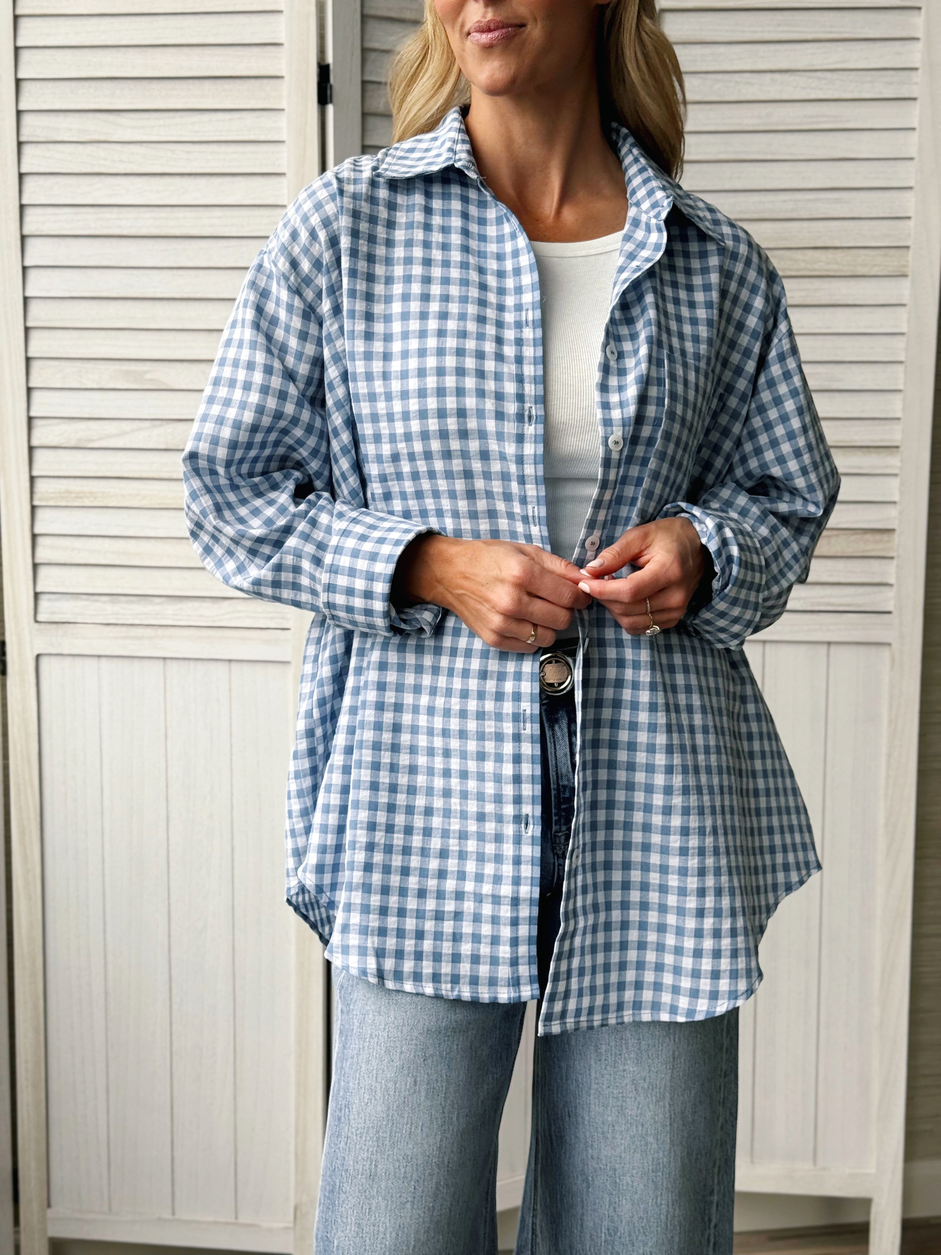 Tony Top - AQUA - willows clothing L/S SHIRT