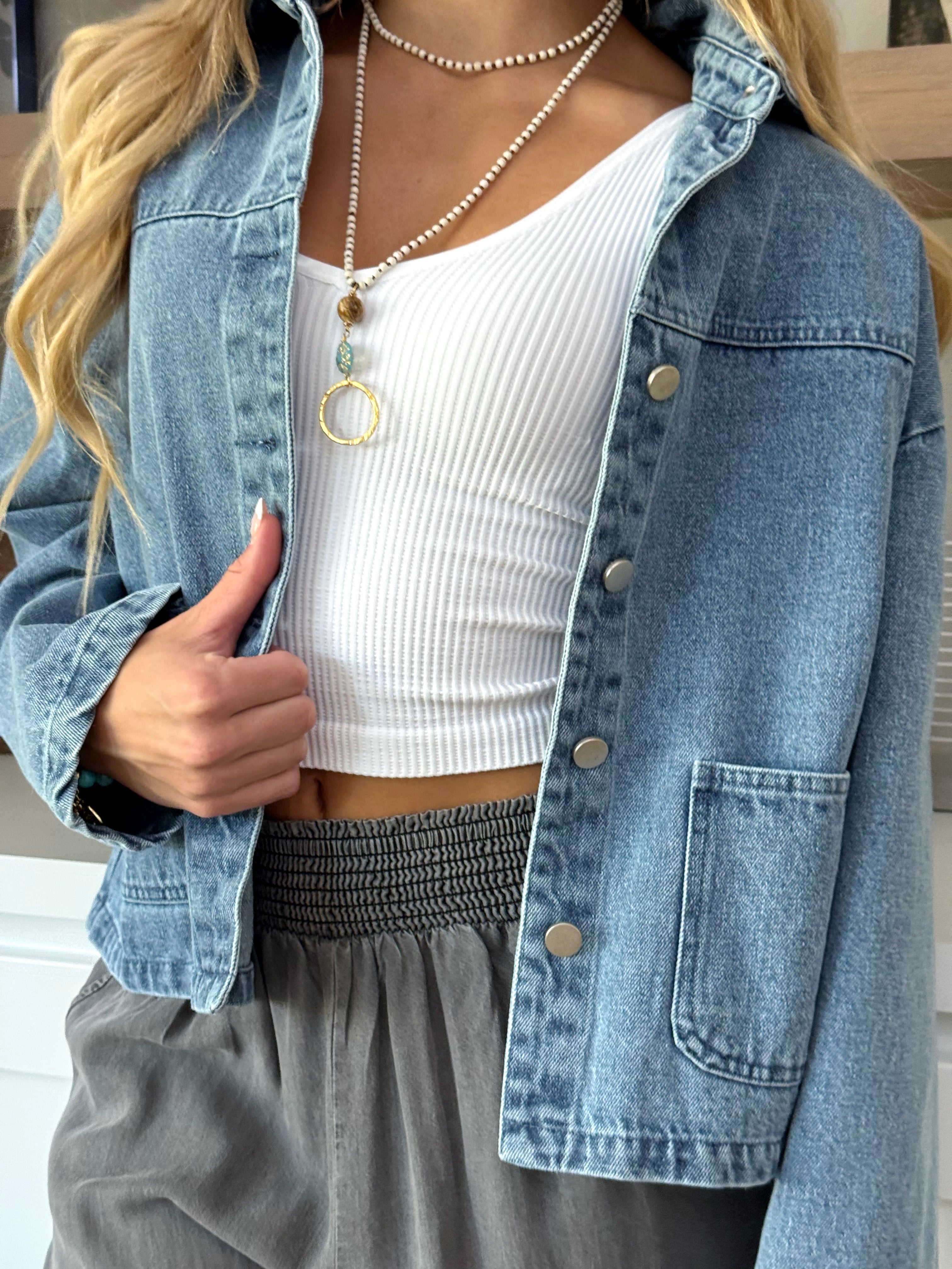 Tulsa Denim Jacket - DENIM - willows clothing DENIM JACKET
