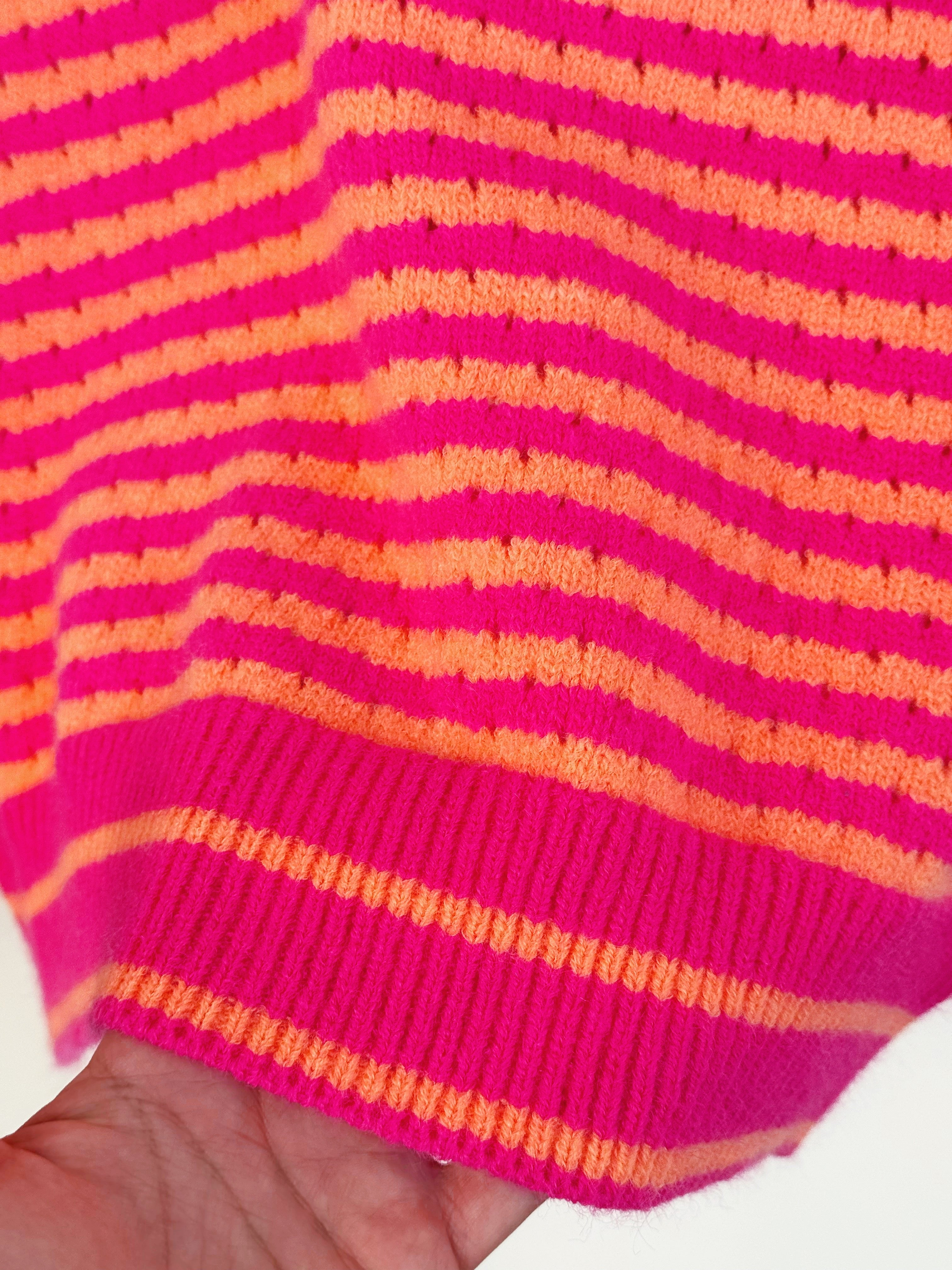 Tyra Sweater - HOT PINK ORANGE - willows clothing SWEATER